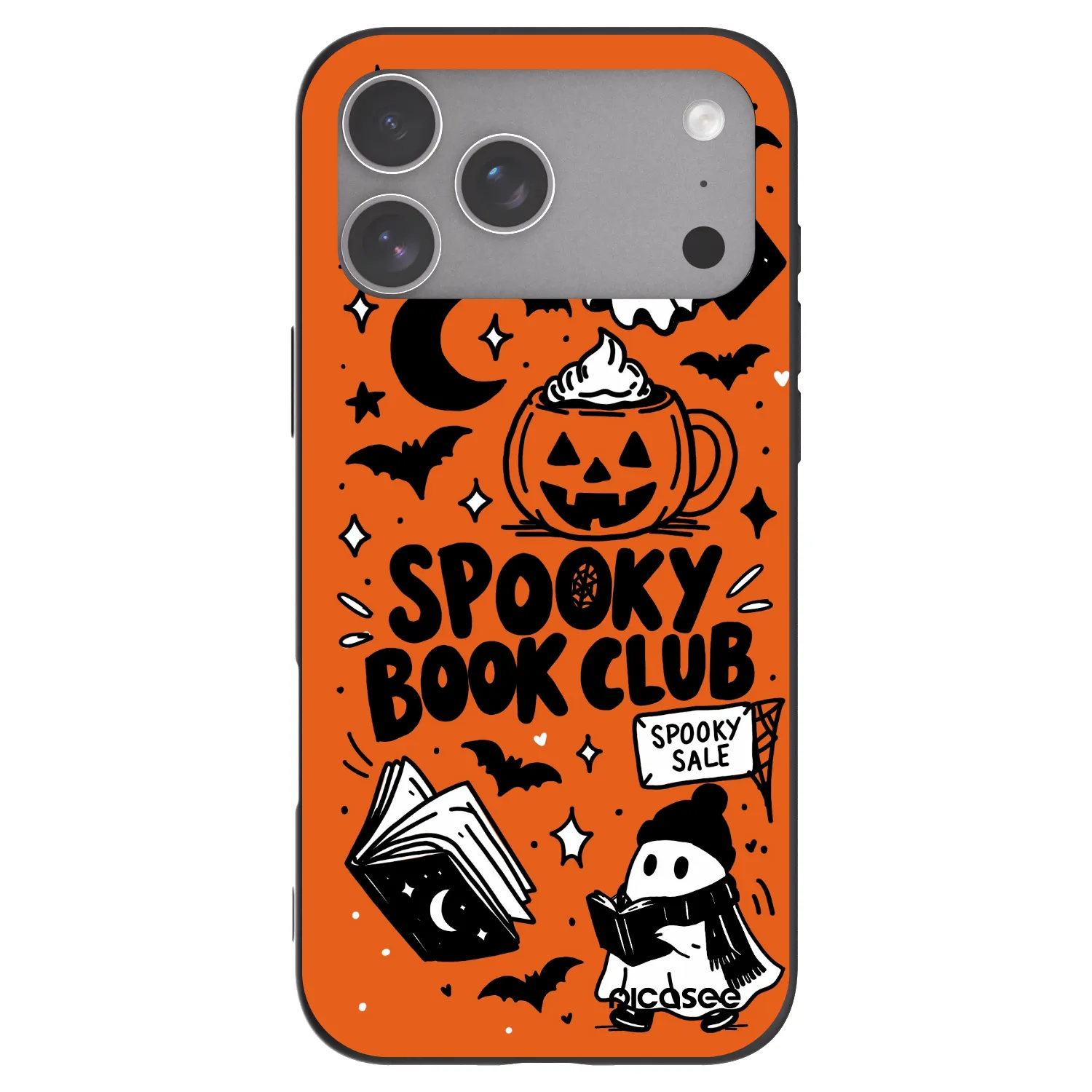 Picasee silikonski črni ovitek za Apple iPhone 18 Pro Max - Spooky book club
