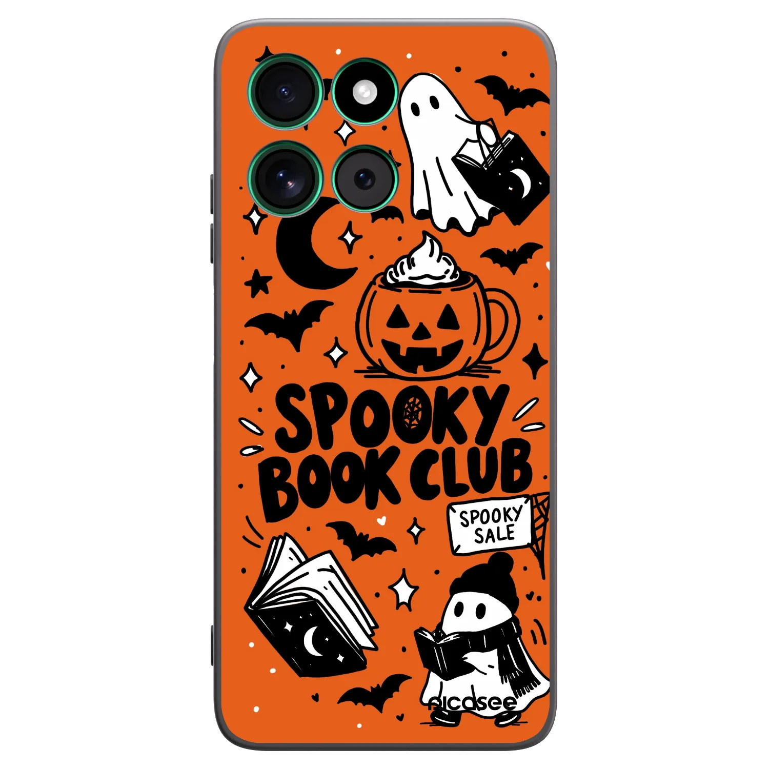 Picasee silikonski črni ovitek za Motorola Moto G57 Power - Spooky book club