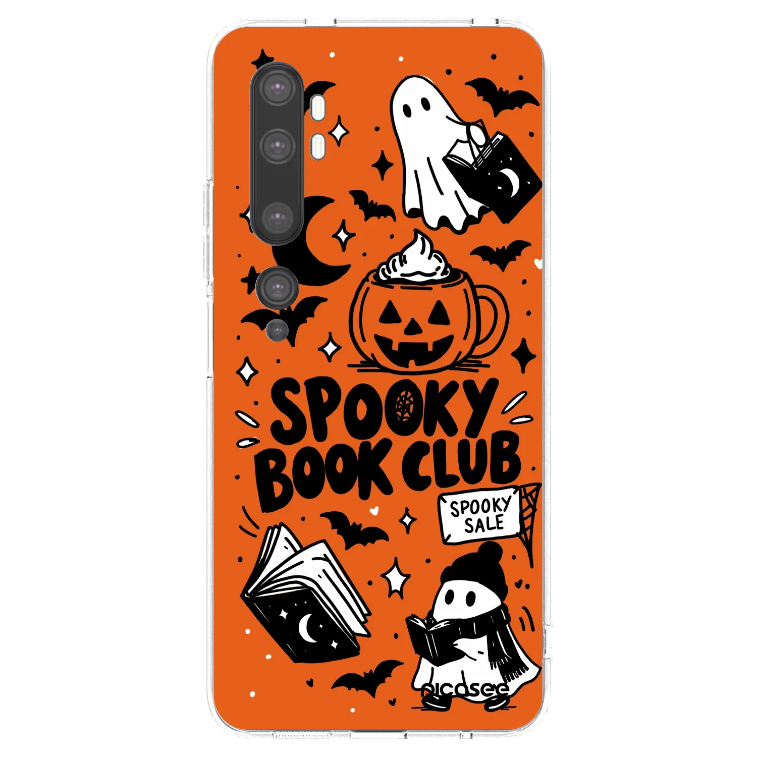 Picasee silikonski prozorni ovitek za Xiaomi Mi Note 10 (Pro) - Spooky book club