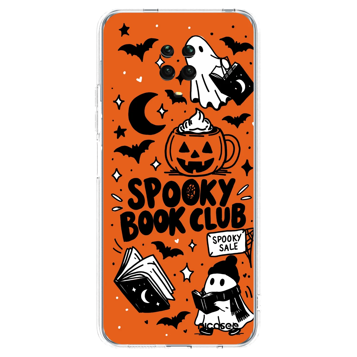 Picasee silikonski prozorni ovitek za Xiaomi Redmi Note 9 Pro - Spooky book club