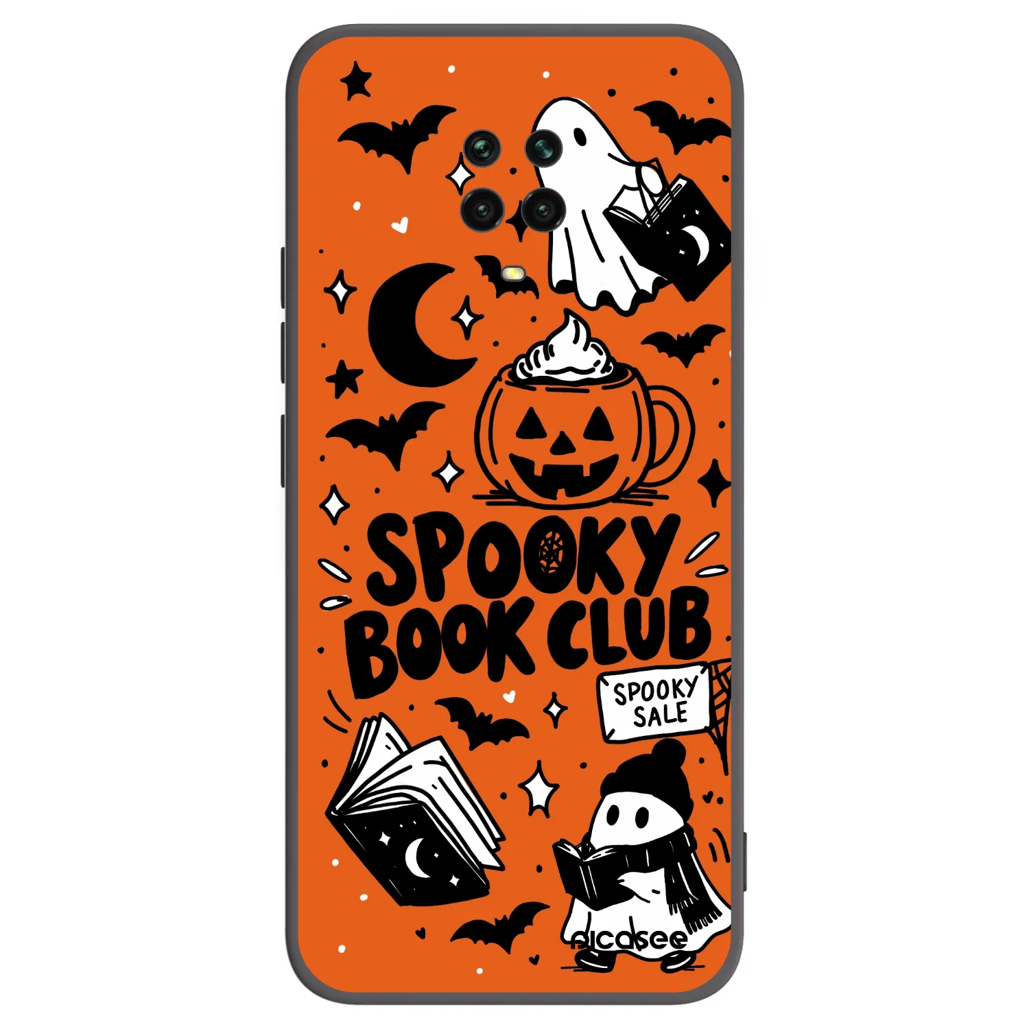Picasee silikonski črni ovitek za Xiaomi Redmi Note 9 Pro - Spooky book club