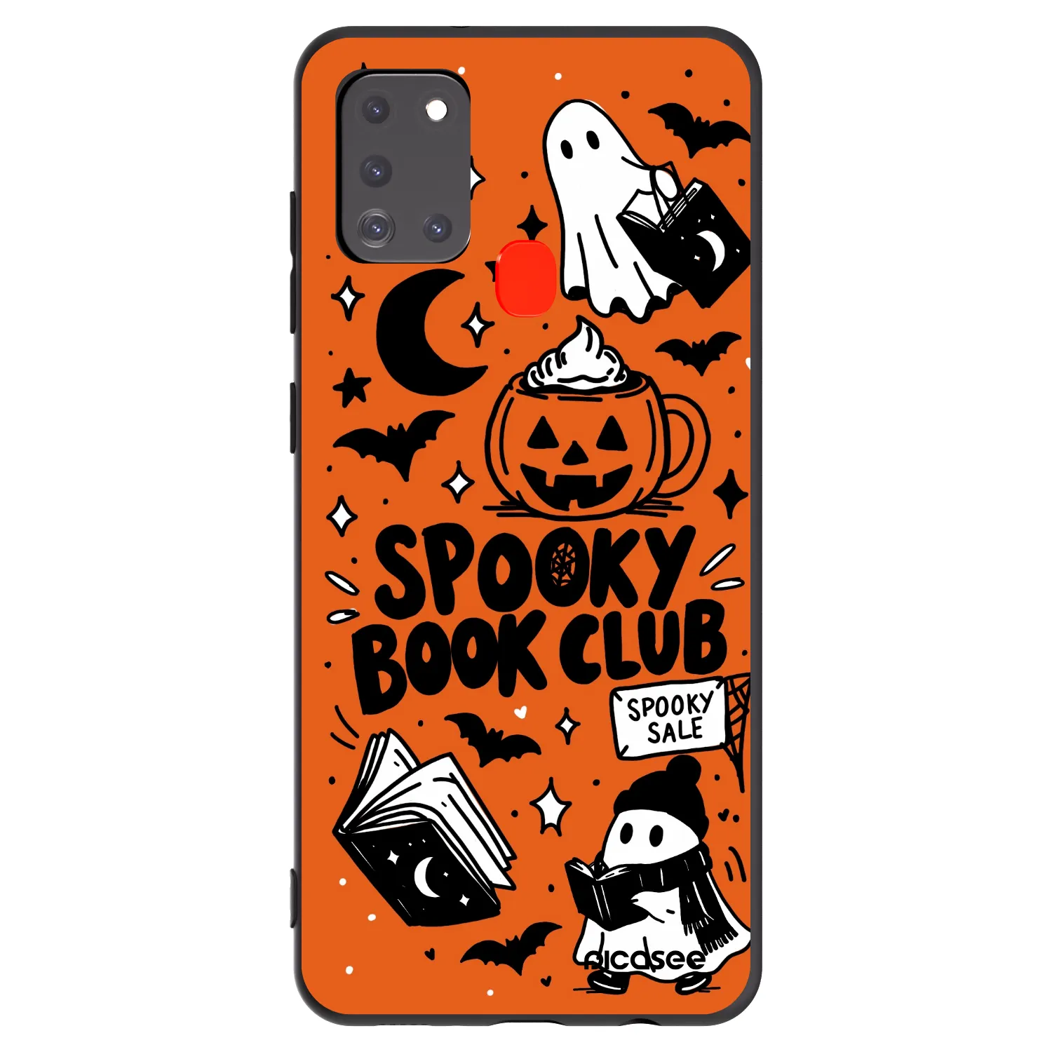 Picasee silikonski črni ovitek za Samsung Galaxy A21s - Spooky book club