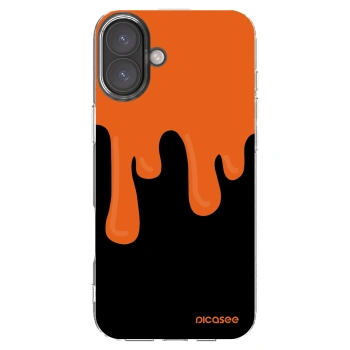 Picasee silikonski prozorni ovitek za Apple iPhone 16 Plus - Orange spooky