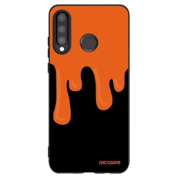 Picasee silikonski črni ovitek za Huawei P30 Lite - Orange spooky