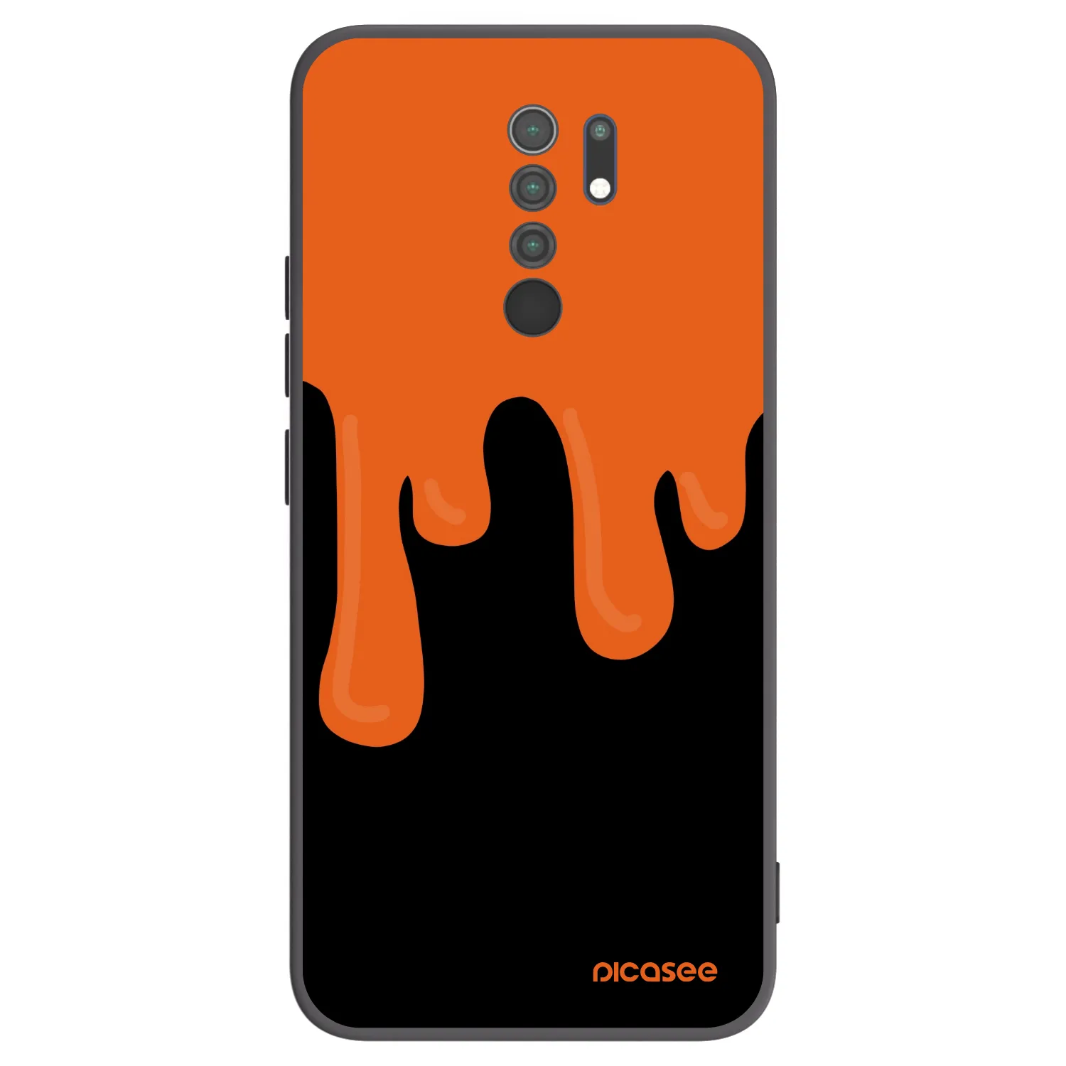 Picasee silikonski črni ovitek za Xiaomi Redmi 9 - Orange spooky