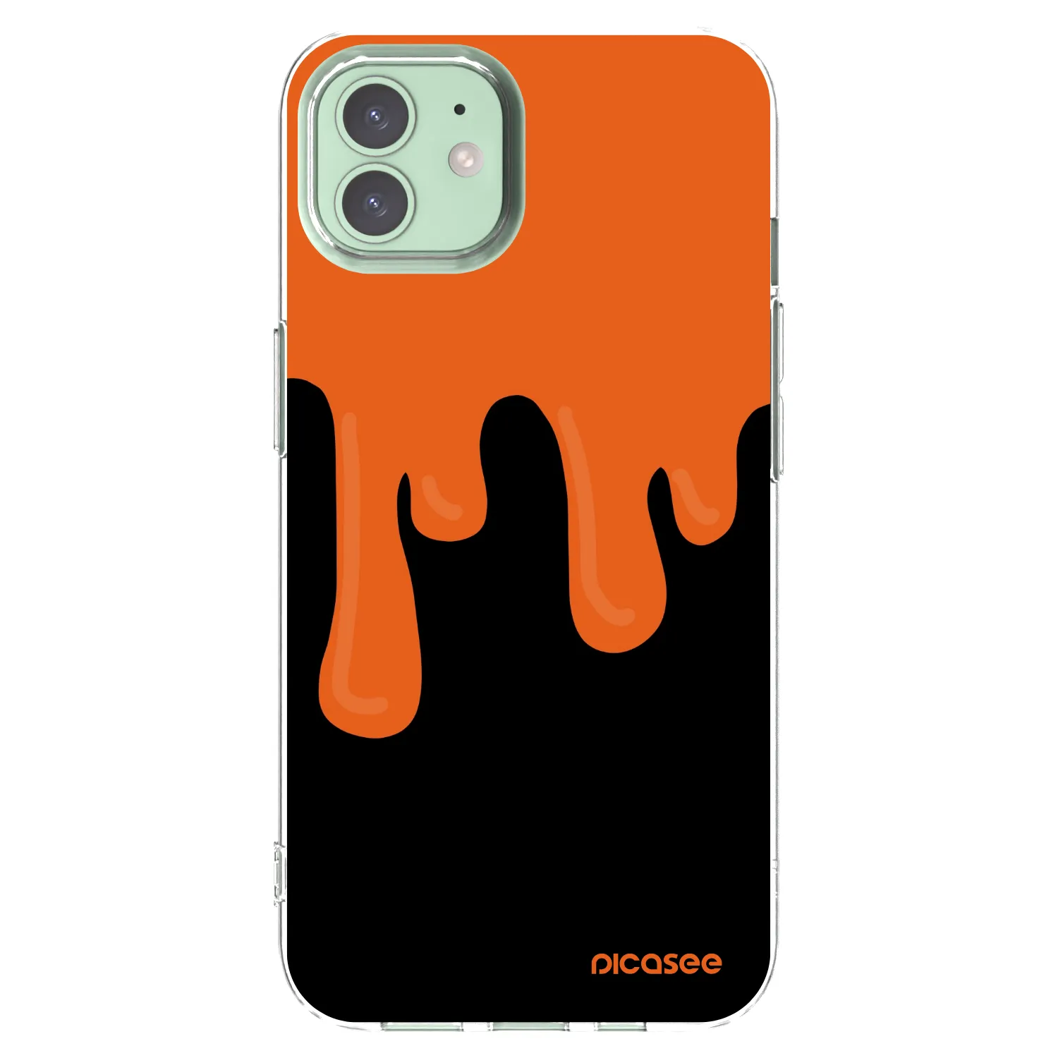 Picasee silikonski prozorni ovitek za Apple iPhone 12 - Orange spooky