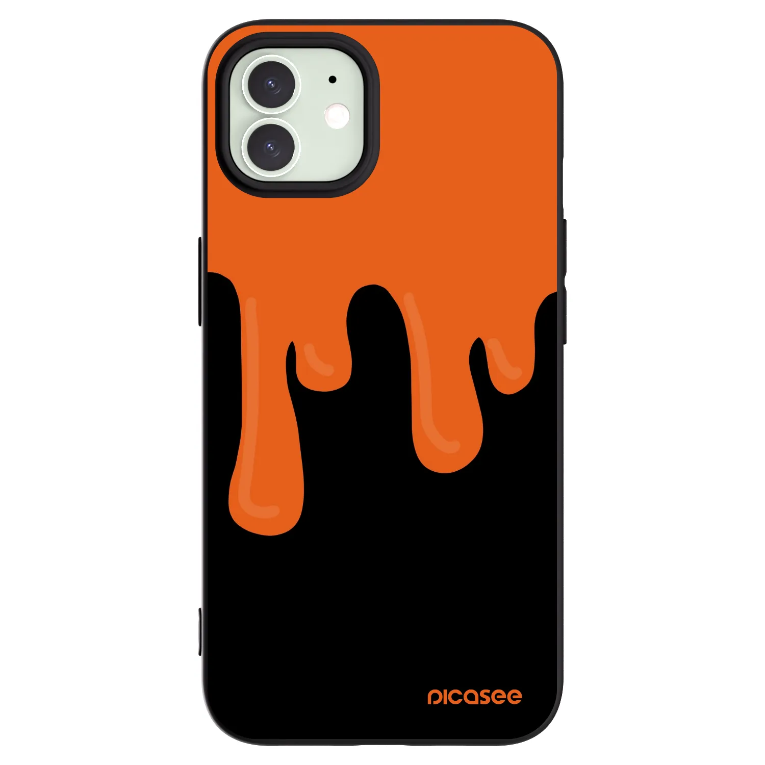 Picasee silikonski črni ovitek za Apple iPhone 12 Pro - Orange spooky