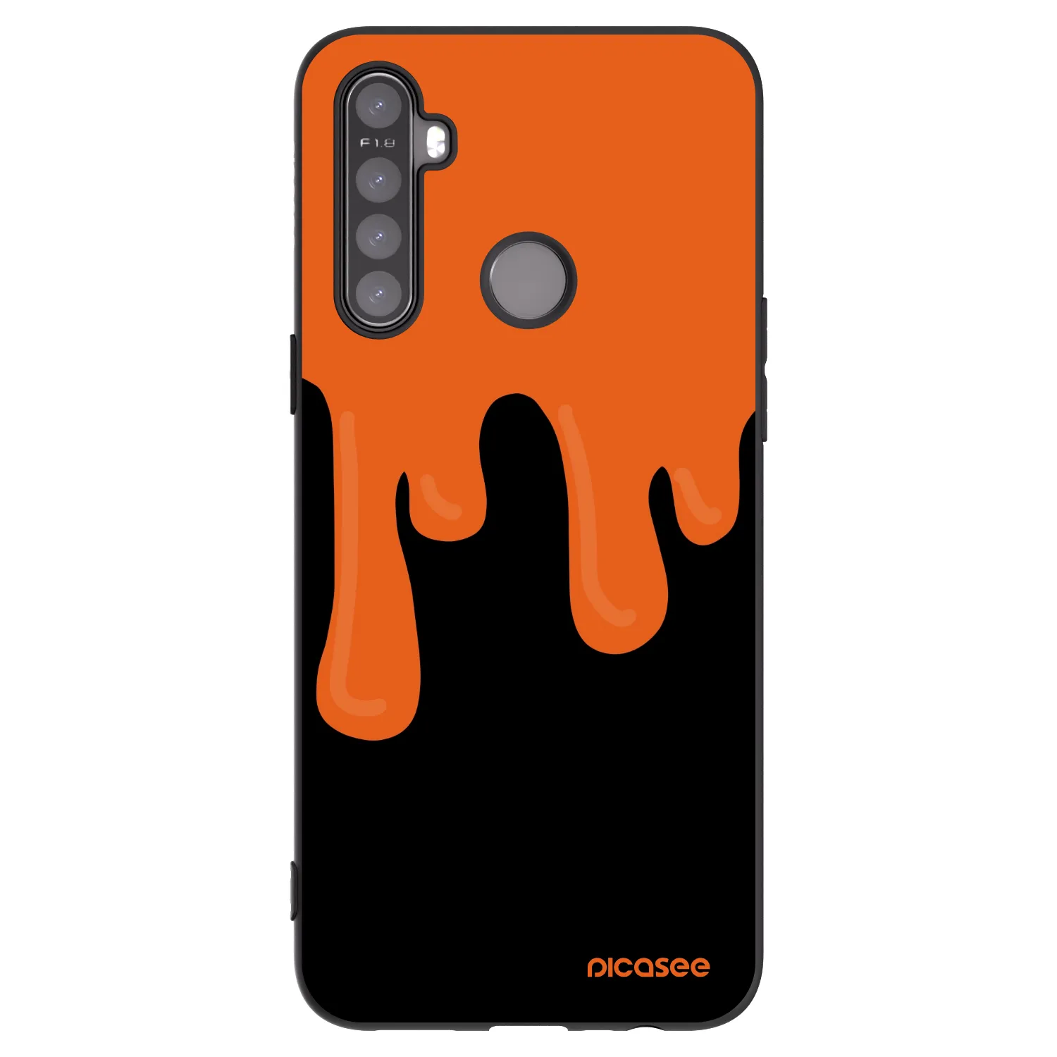 Picasee silikonski črni ovitek za Realme 5 - Orange spooky