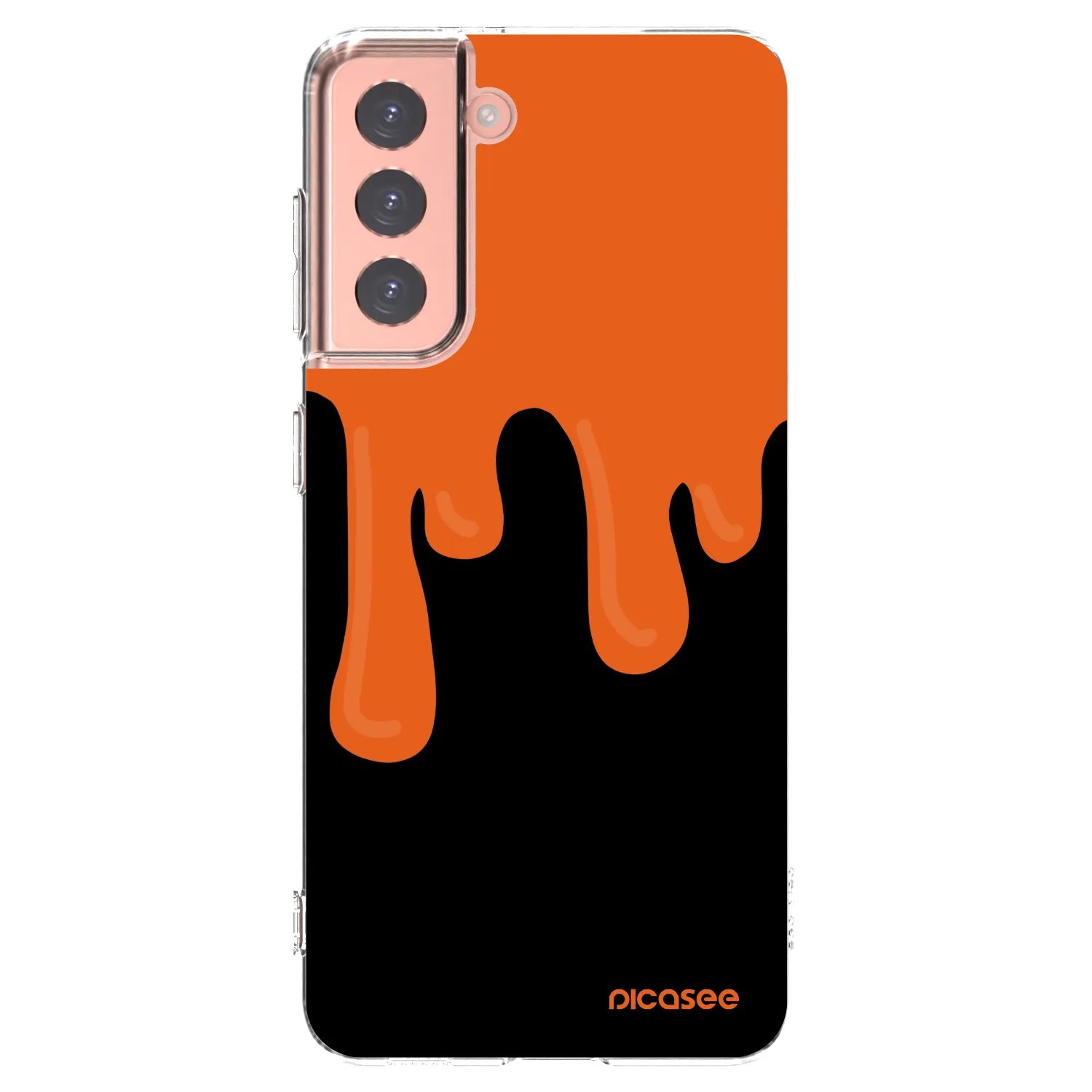 Picasee silikonski prozorni ovitek za Samsung Galaxy S21 5G G991B - Orange spooky