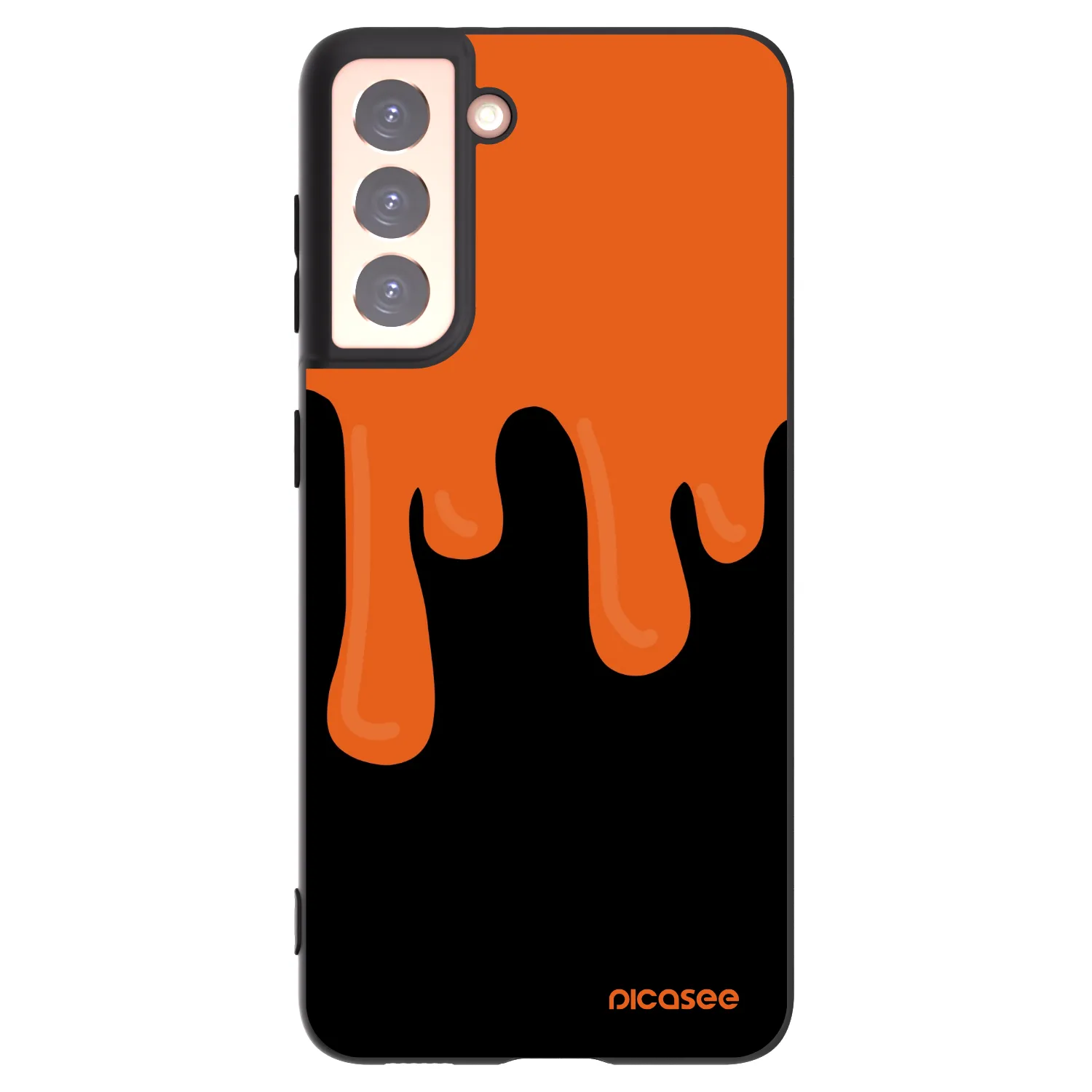 Picasee silikonski črni ovitek za Samsung Galaxy S21 5G G991B - Orange spooky