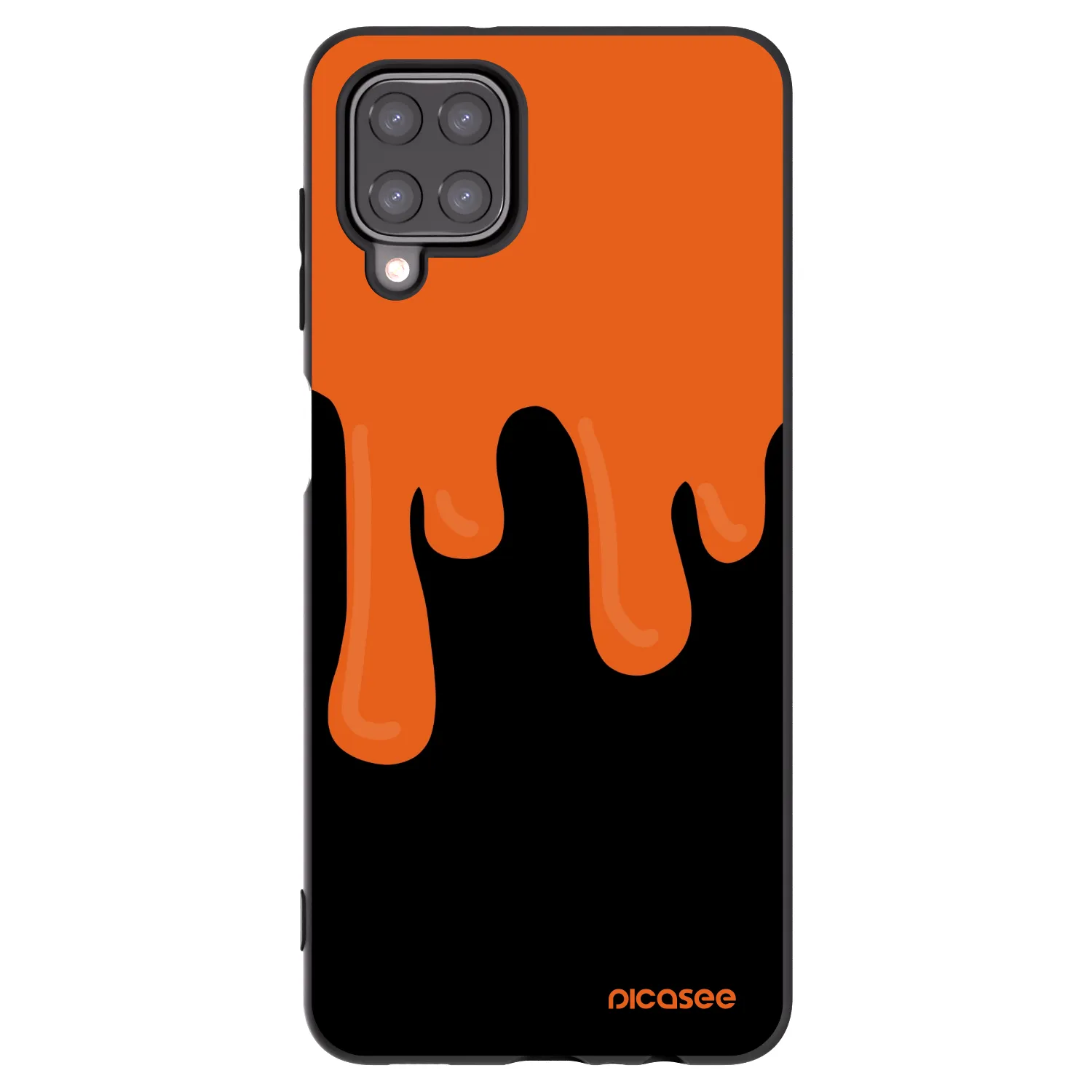 Picasee silikonski črni ovitek za Samsung Galaxy A12 A125F - Orange spooky