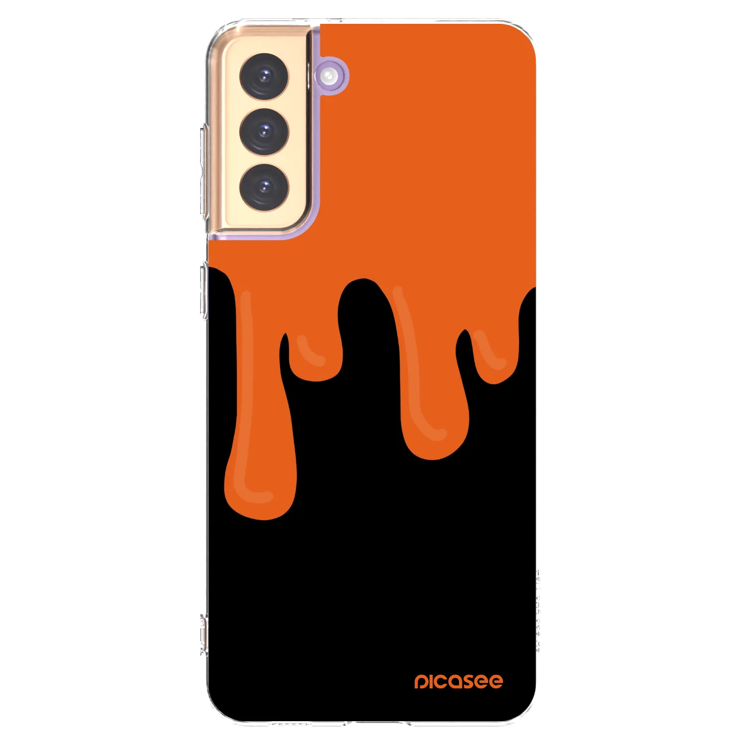 Picasee silikonski prozorni ovitek za Samsung Galaxy S21+ 5G G996F - Orange spooky