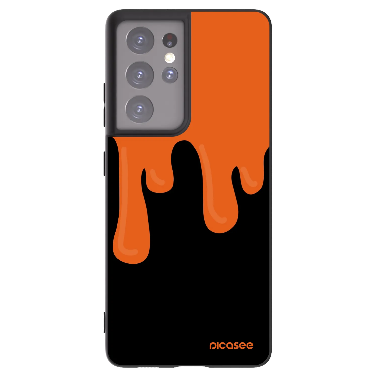 Picasee silikonski črni ovitek za Samsung Galaxy S21 Ultra 5G G998B - Orange spooky