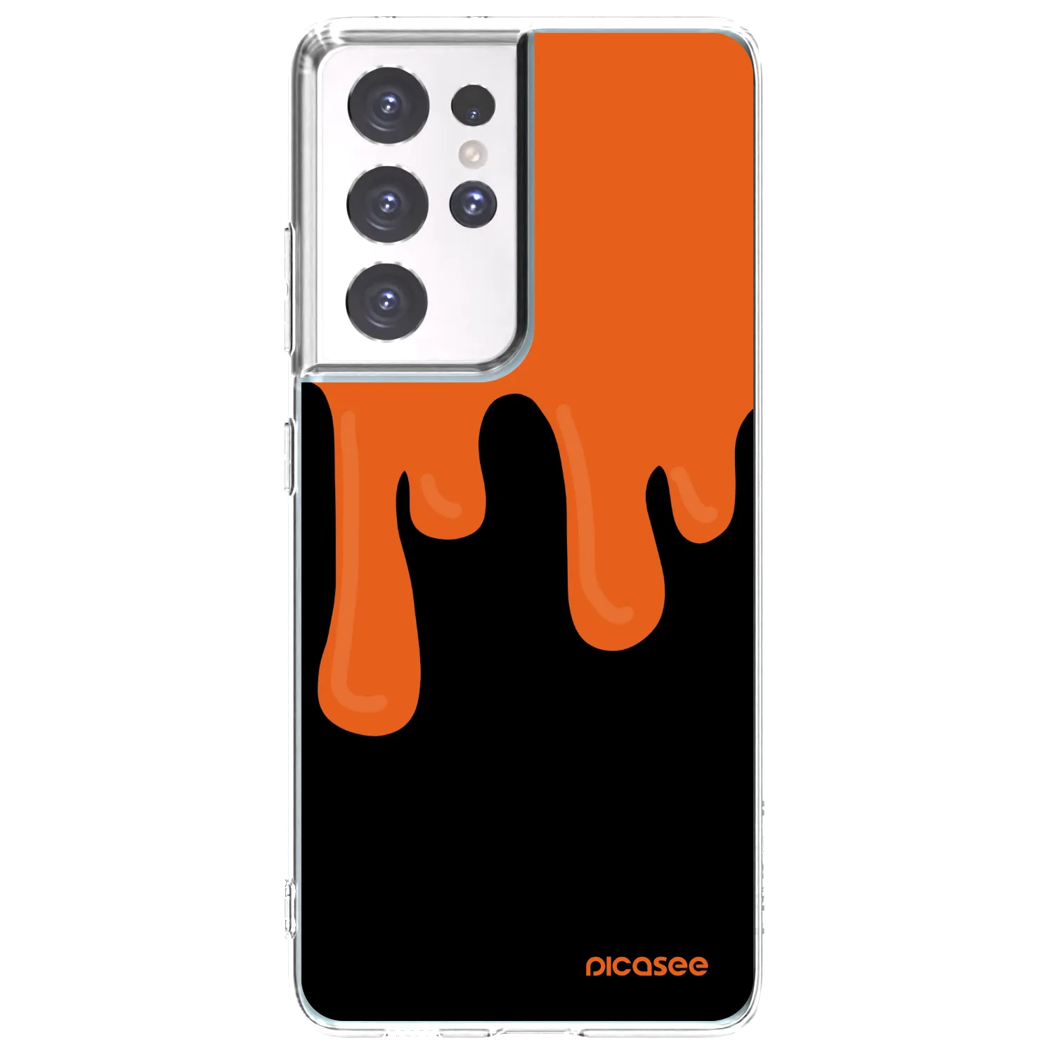 Picasee silikonski prozorni ovitek za Samsung Galaxy S21 Ultra 5G G998B - Orange spooky