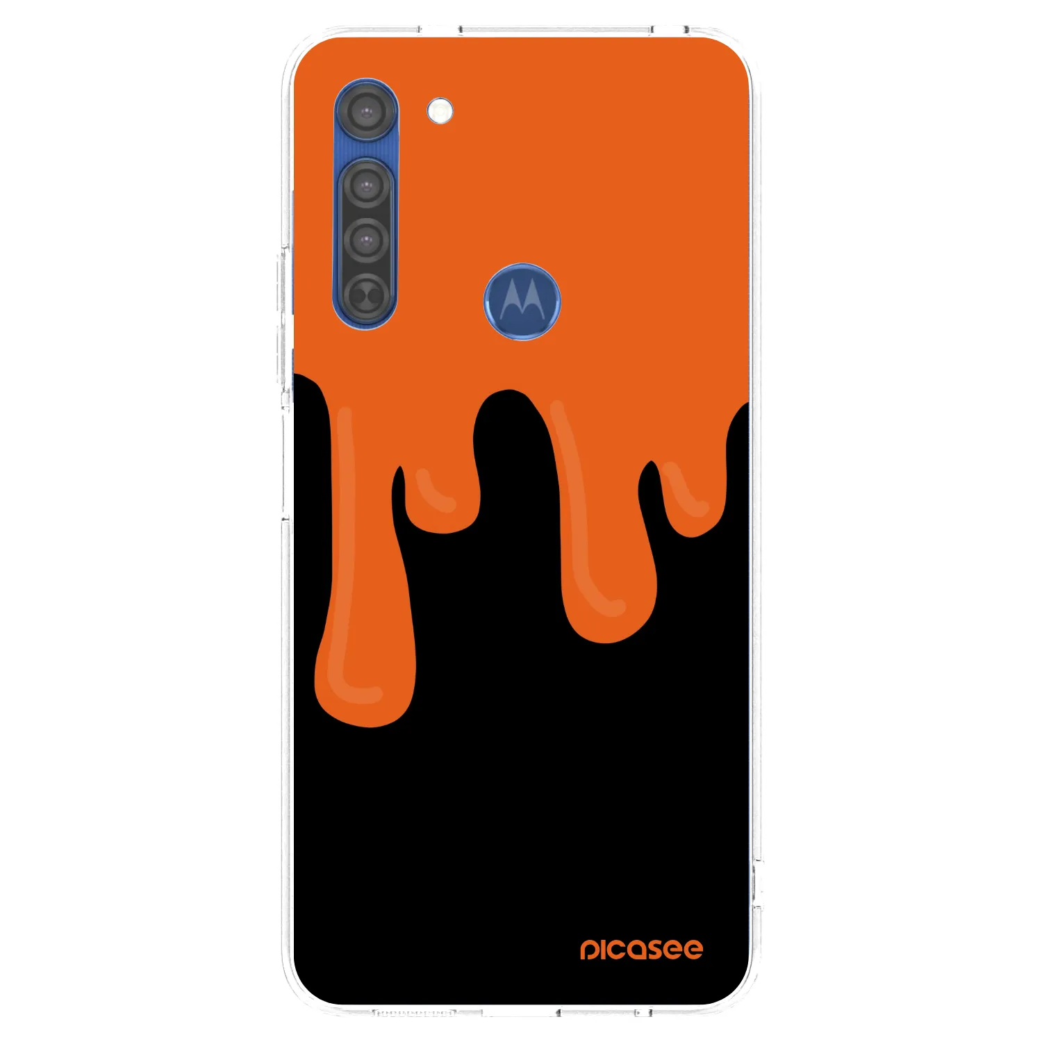 Picasee silikonski prozorni ovitek za Motorola Moto G8 - Orange spooky