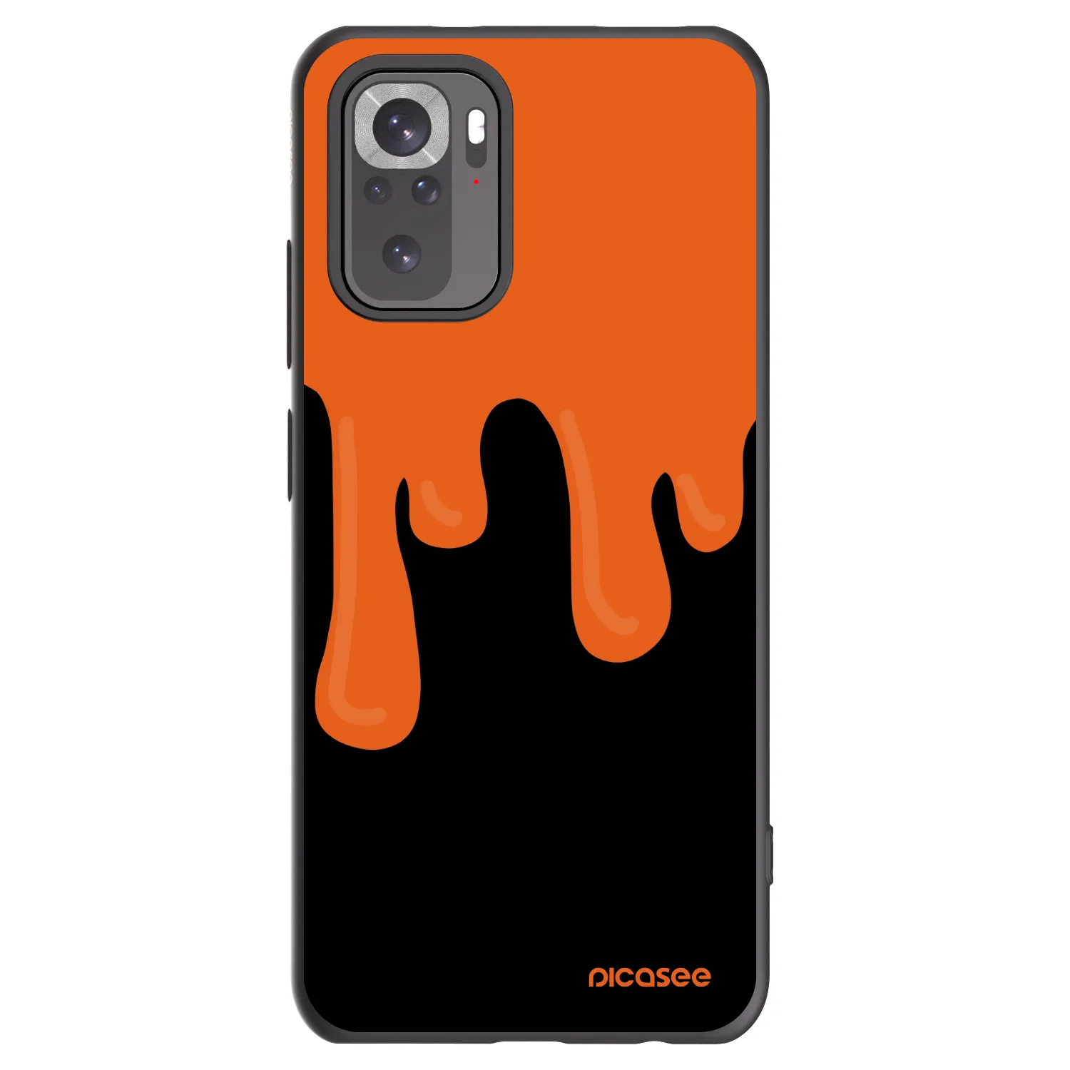 Picasee silikonski črni ovitek za Xiaomi Redmi Note 10 - Orange spooky