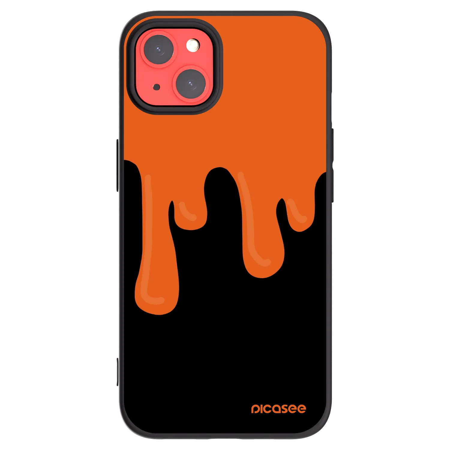 Picasee silikonski črni ovitek za Apple iPhone 13 - Orange spooky