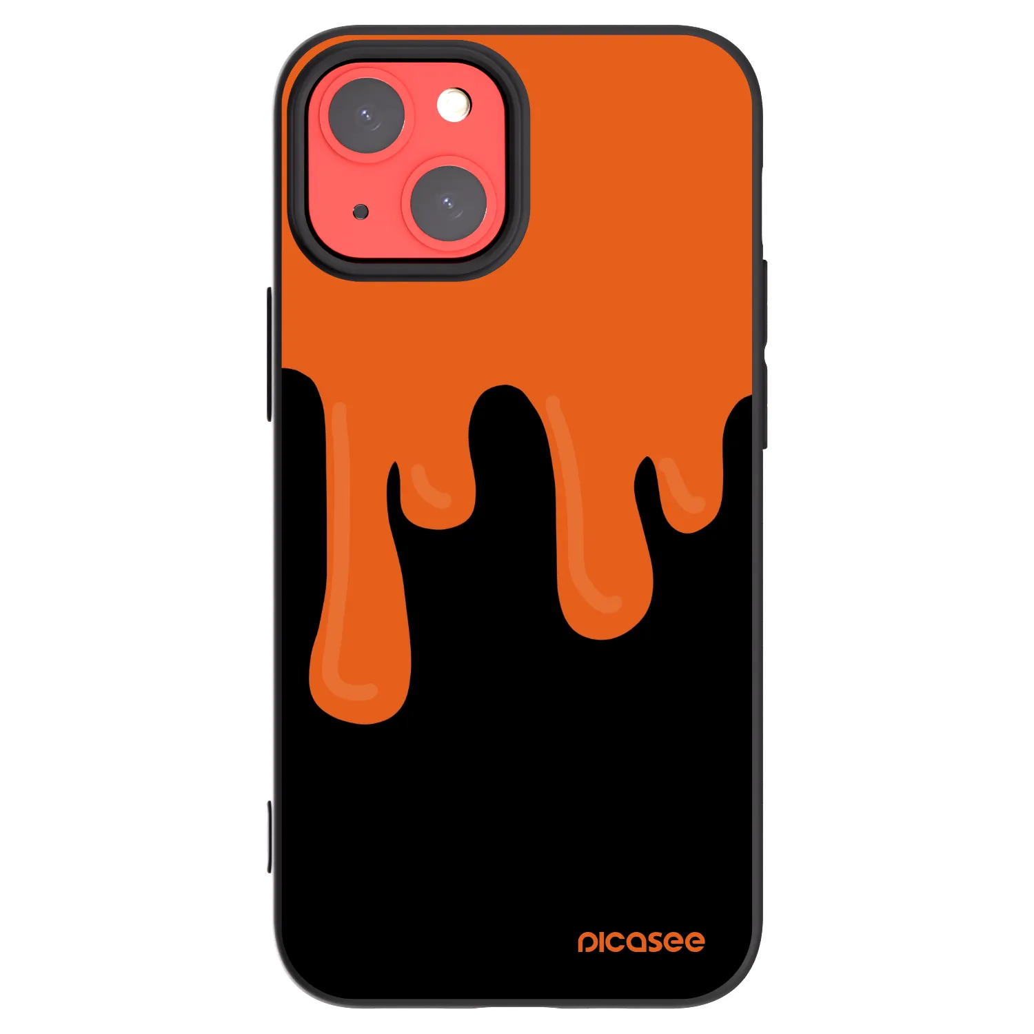 Picasee silikonski črni ovitek za Apple iPhone 13 mini - Orange spooky