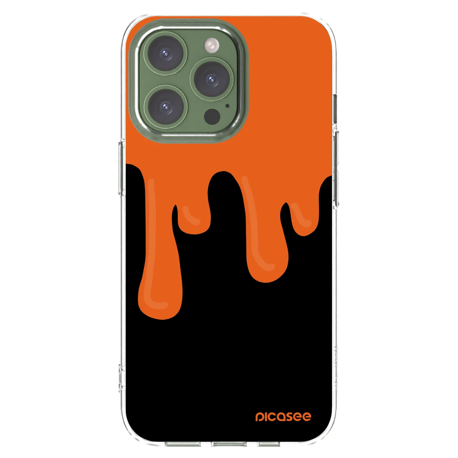 Picasee silikonski prozorni ovitek za Apple iPhone 13 Pro - Orange spooky