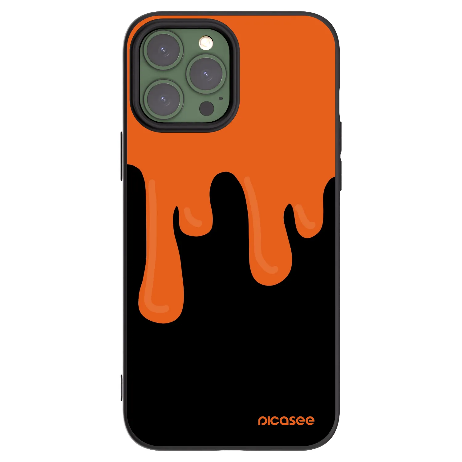 Picasee silikonski črni ovitek za Apple iPhone 13 Pro Max - Orange spooky