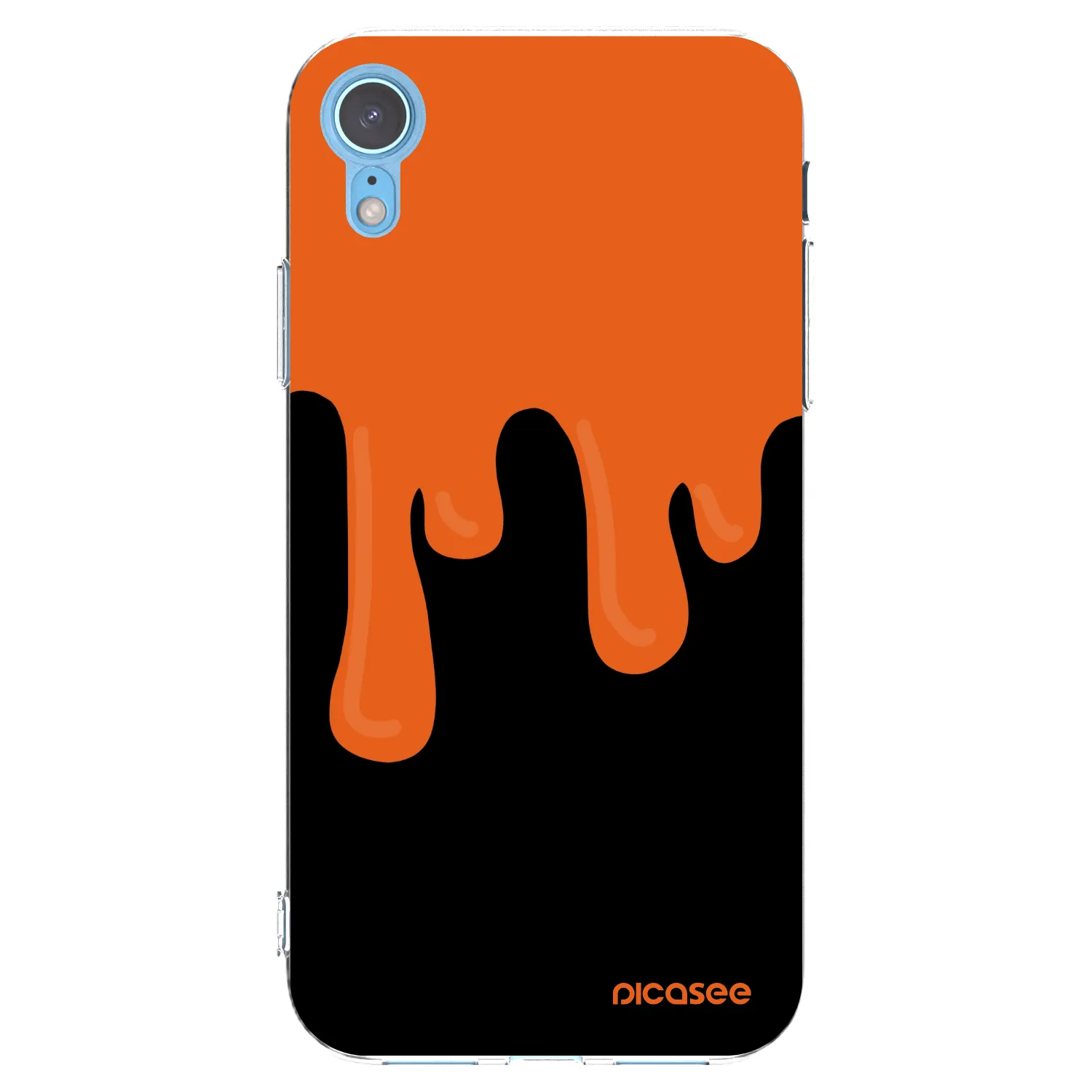 Picasee silikonski prozorni ovitek za Apple iPhone XR - Orange spooky