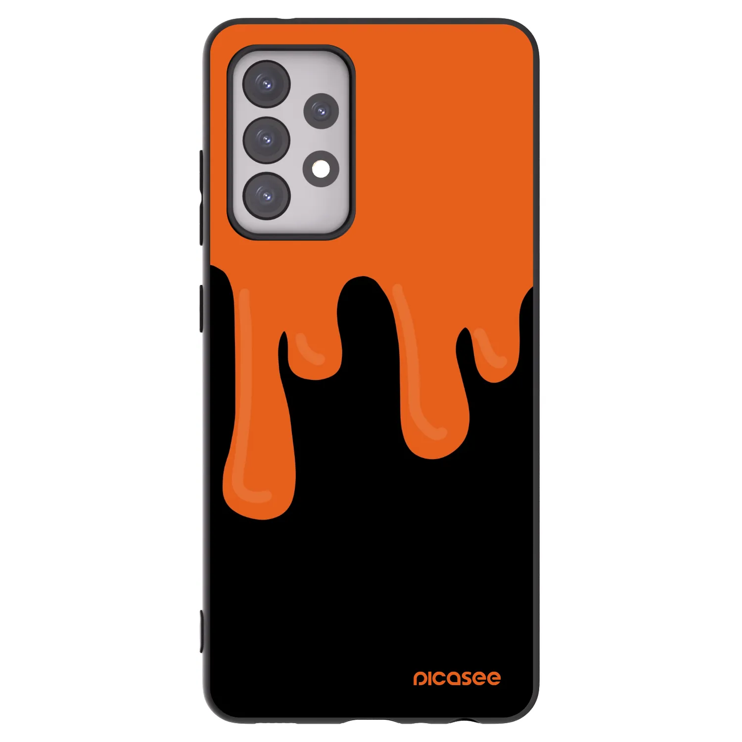 Picasee silikonski črni ovitek za Samsung Galaxy A52s 5G A528B - Orange spooky