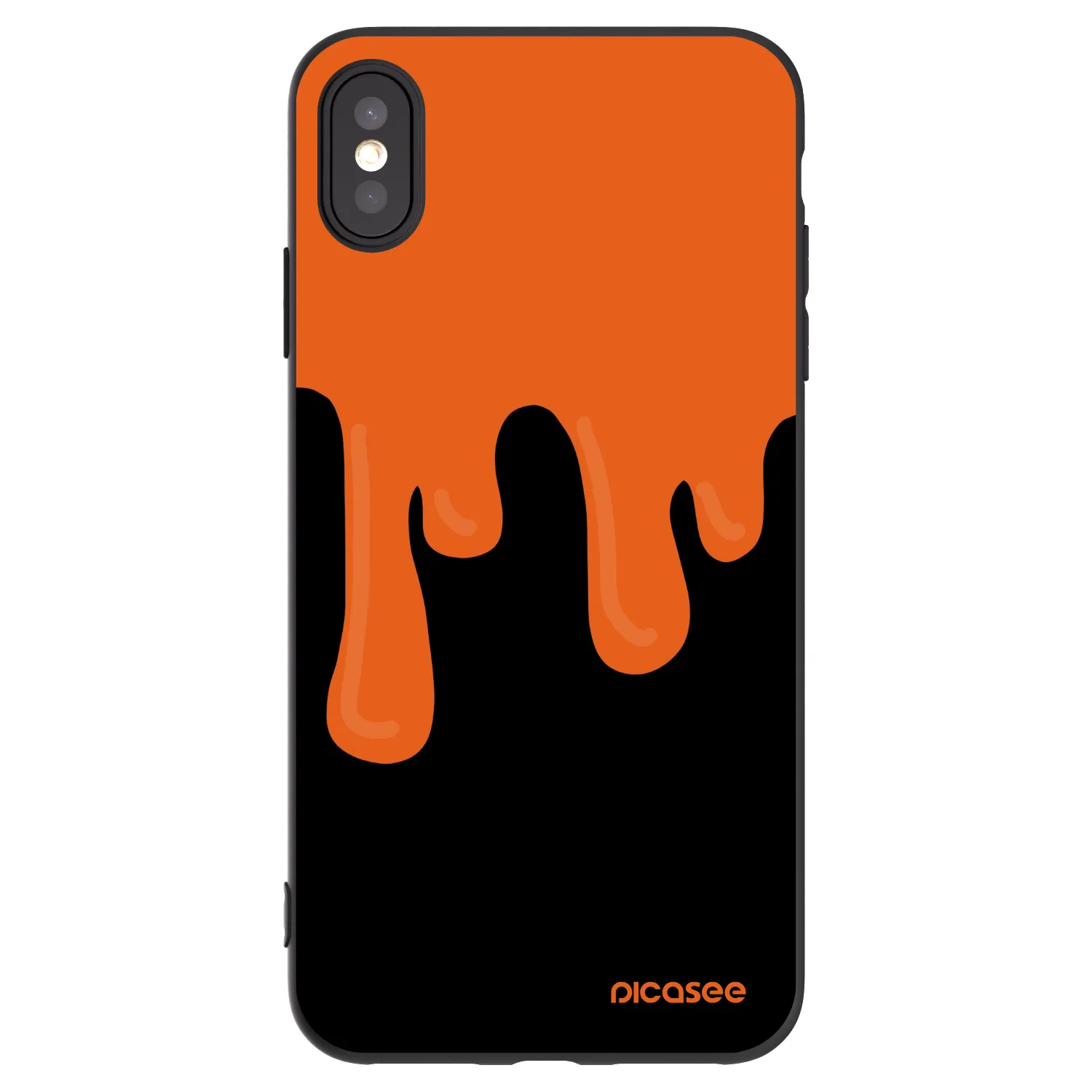 Picasee silikonski črni ovitek za Apple iPhone XS Max - Orange spooky