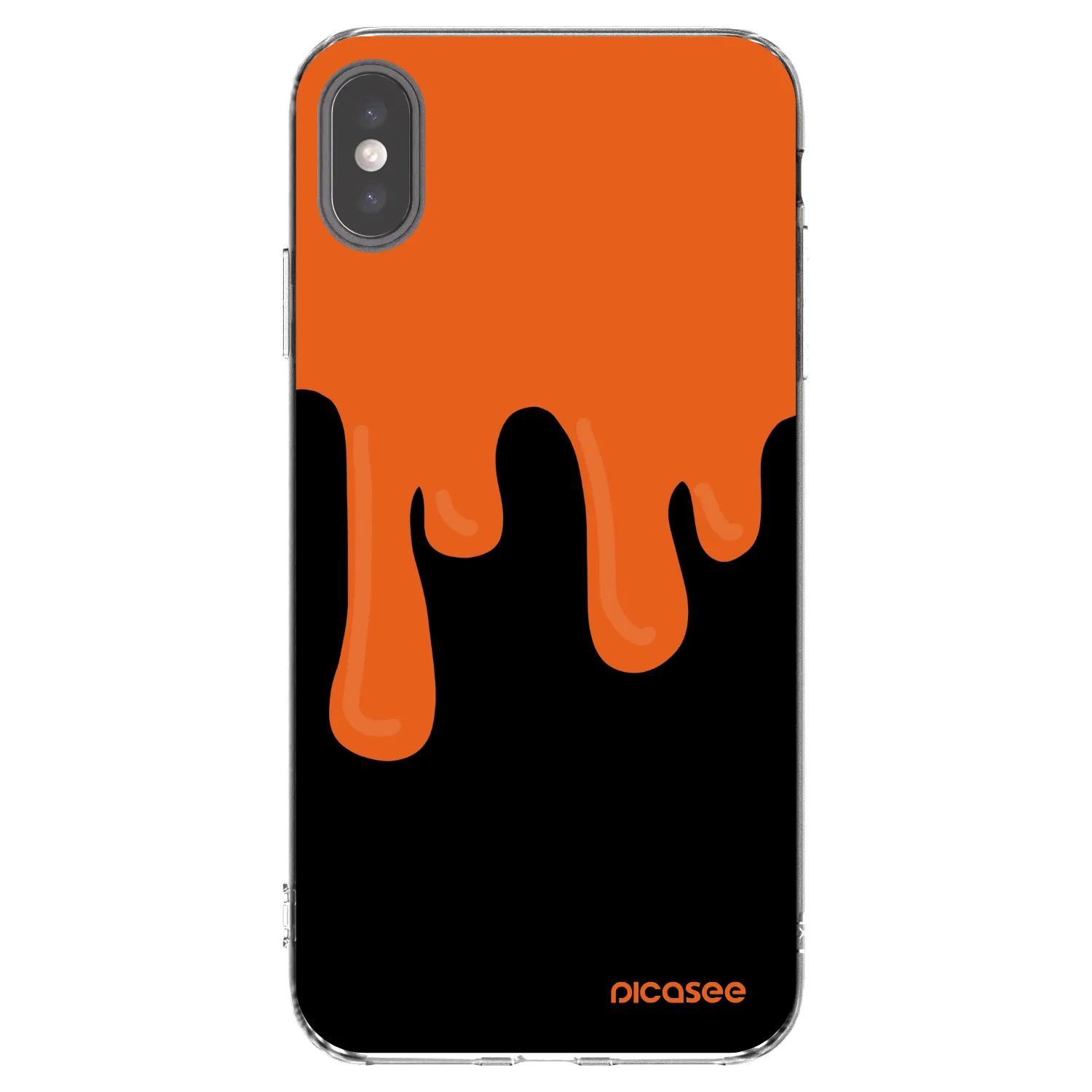 Picasee silikonski prozorni ovitek za Apple iPhone XS Max - Orange spooky