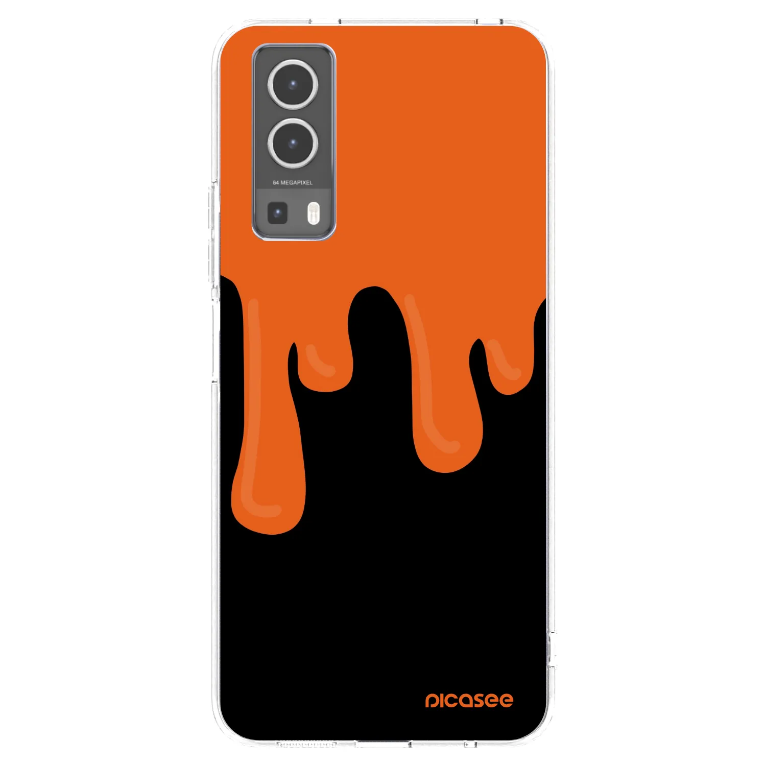 Picasee silikonski prozorni ovitek za Vivo Y72 5G - Orange spooky