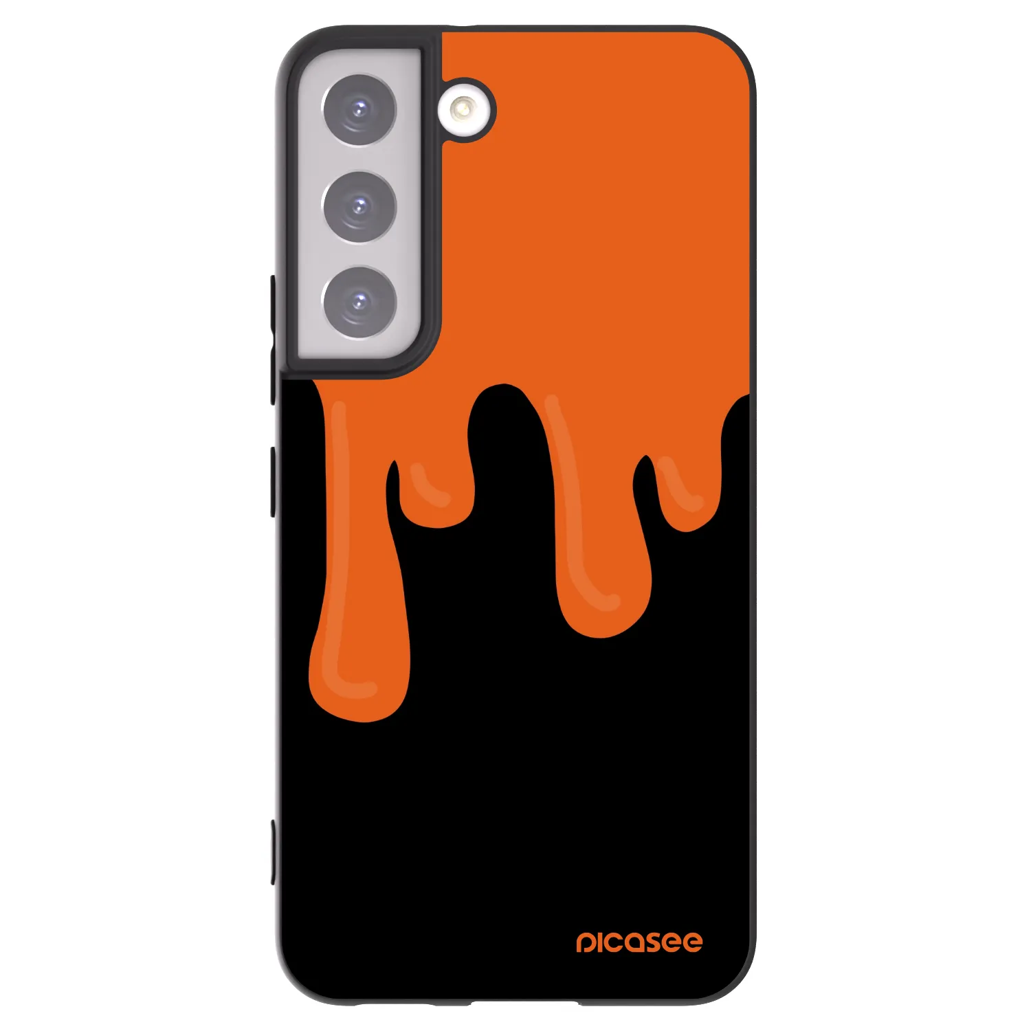 Picasee silikonski črni ovitek za Samsung Galaxy S22 5G - Orange spooky