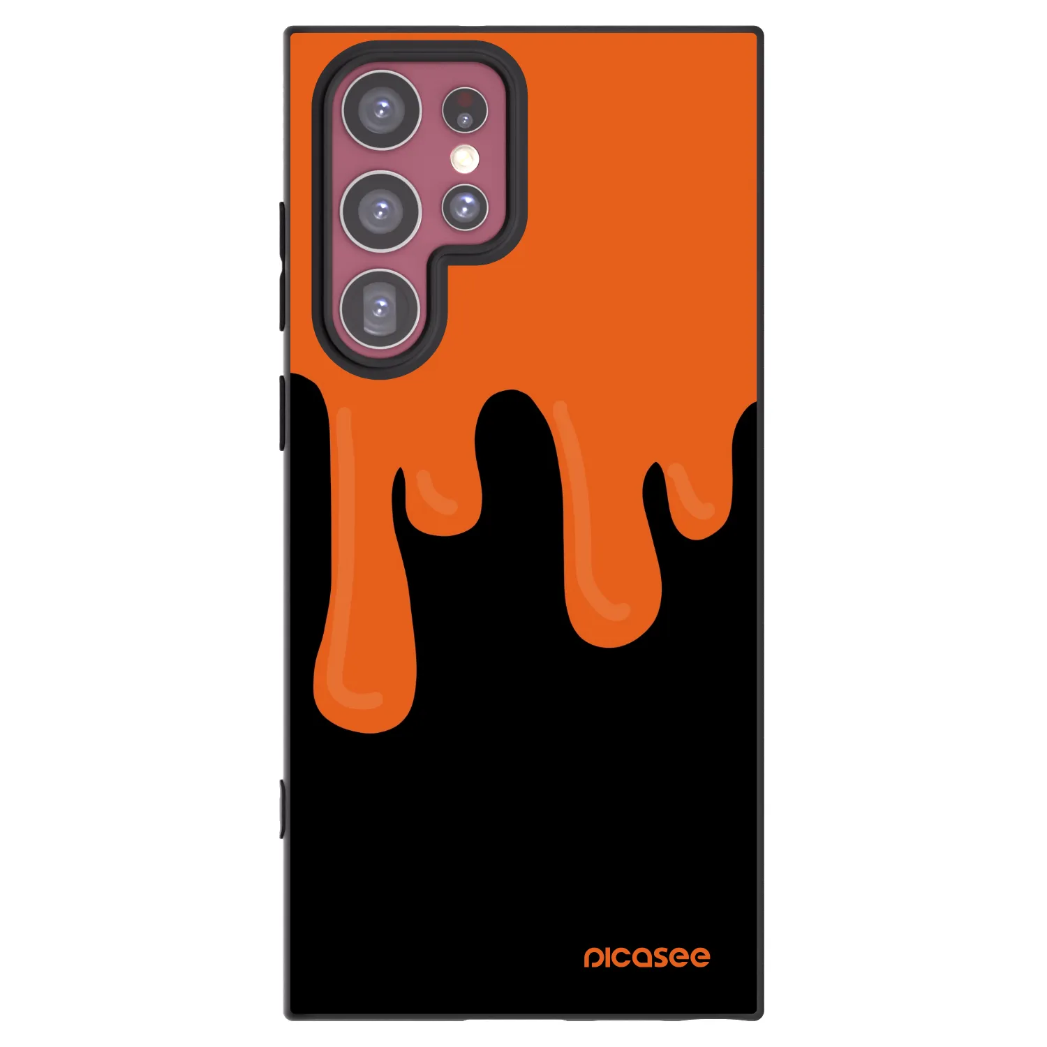 Picasee silikonski črni ovitek za Samsung Galaxy S22 Ultra 5G - Orange spooky