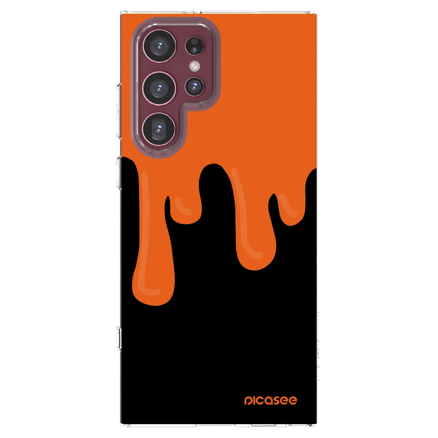 Picasee silikonski prozorni ovitek za Samsung Galaxy S22 Ultra 5G - Orange spooky