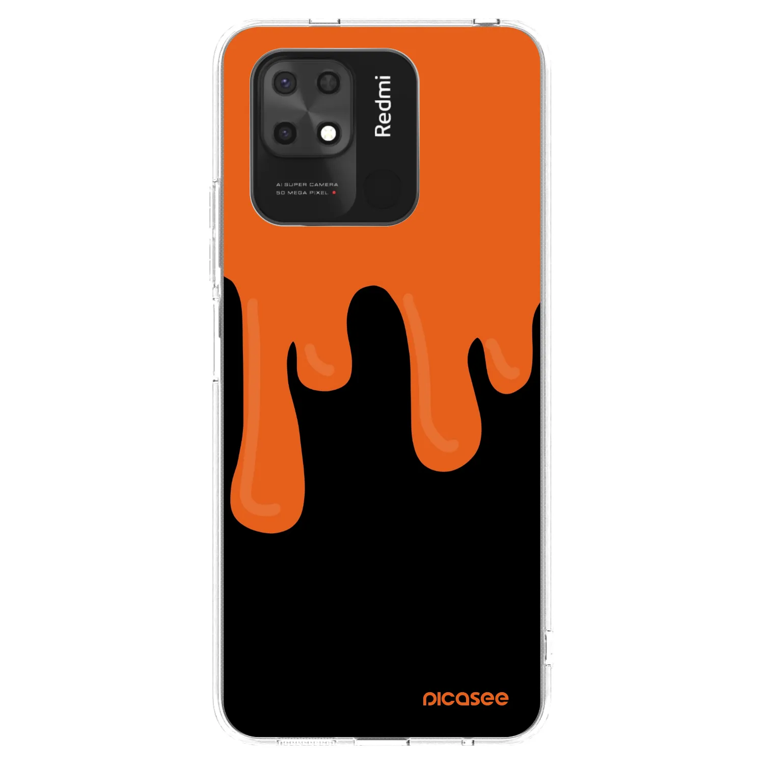 Picasee silikonski prozorni ovitek za Xiaomi Redmi 10C - Orange spooky