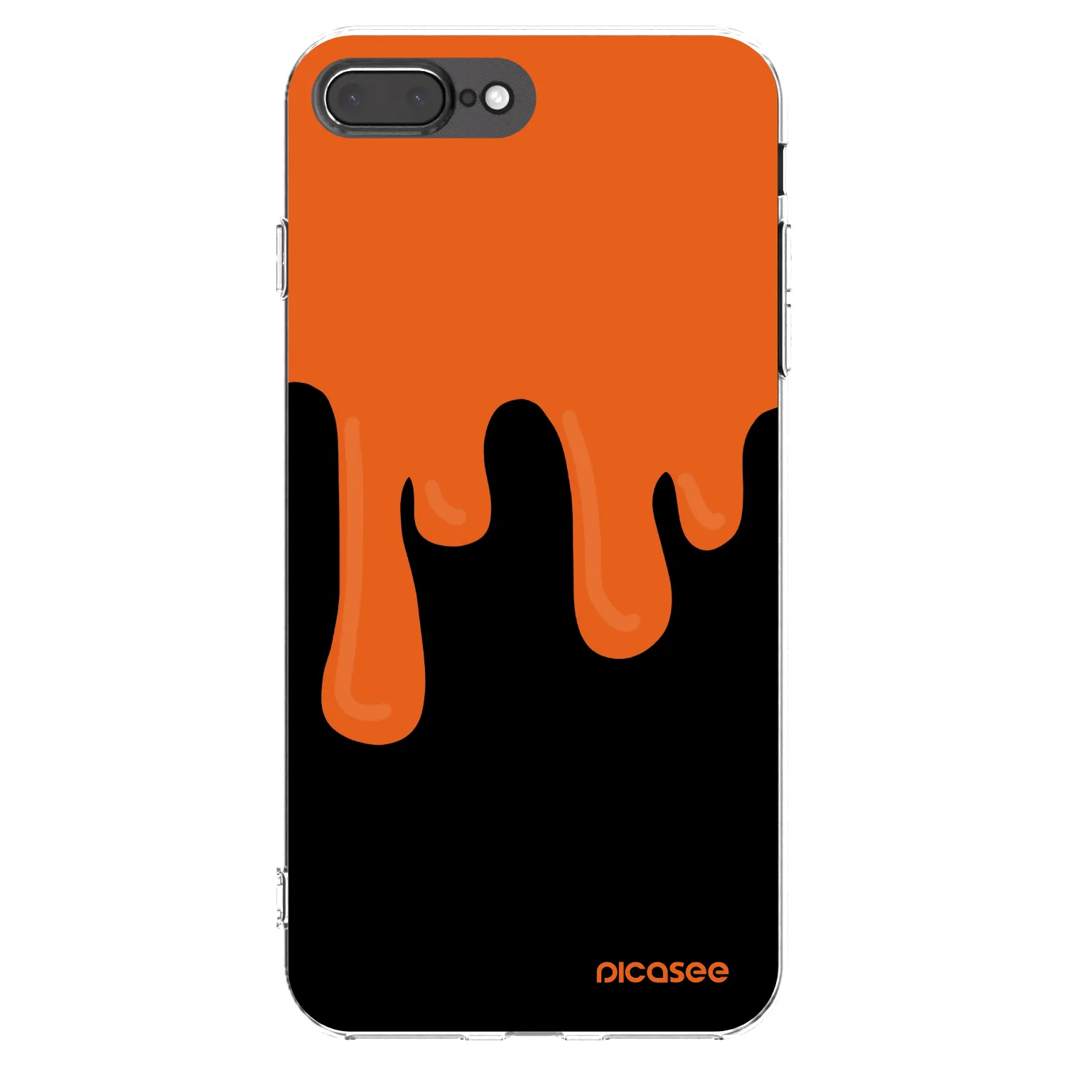 Picasee silikonski prozorni ovitek za Apple iPhone 8 Plus - Orange spooky