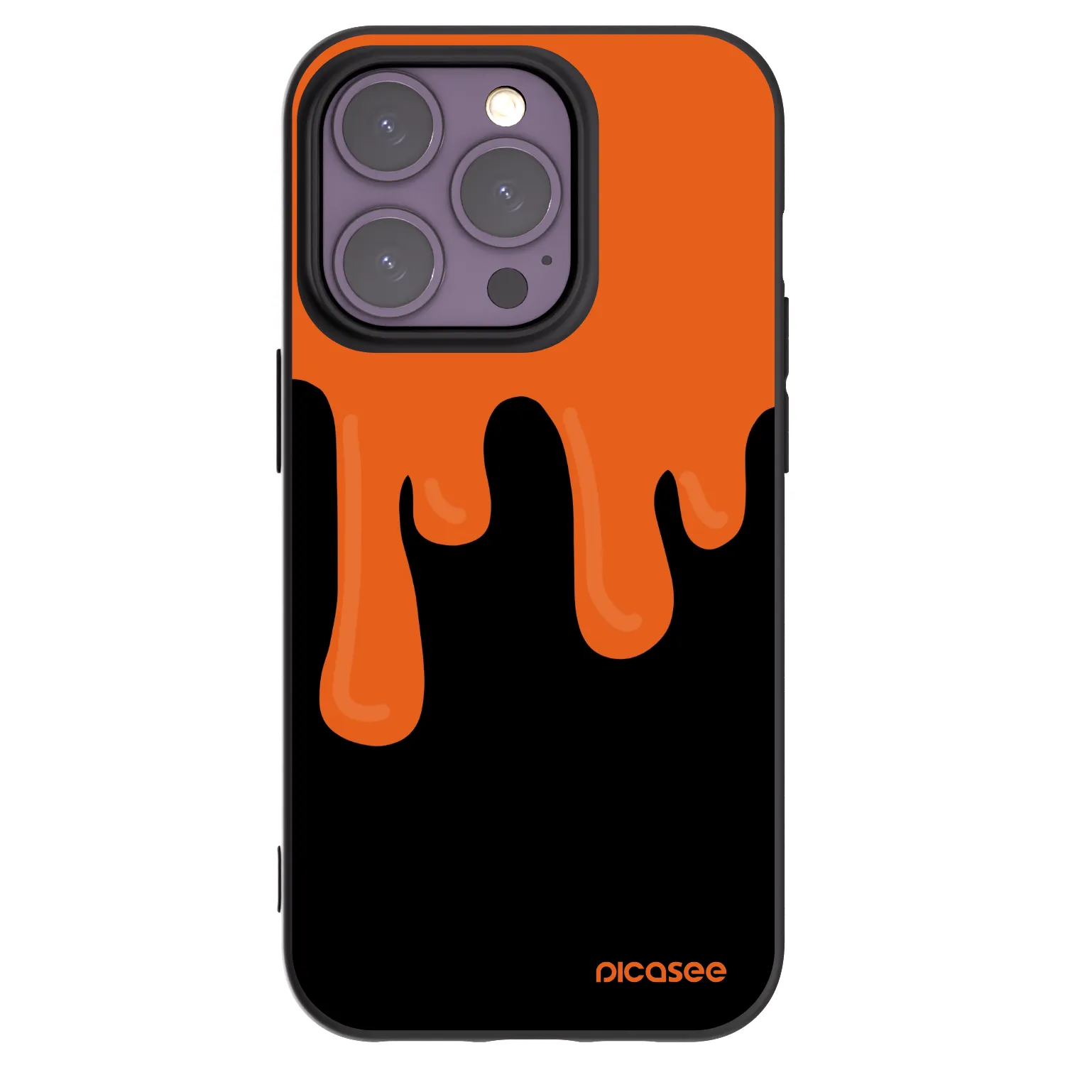 Picasee silikonski črni ovitek za Apple iPhone 14 Pro - Orange spooky