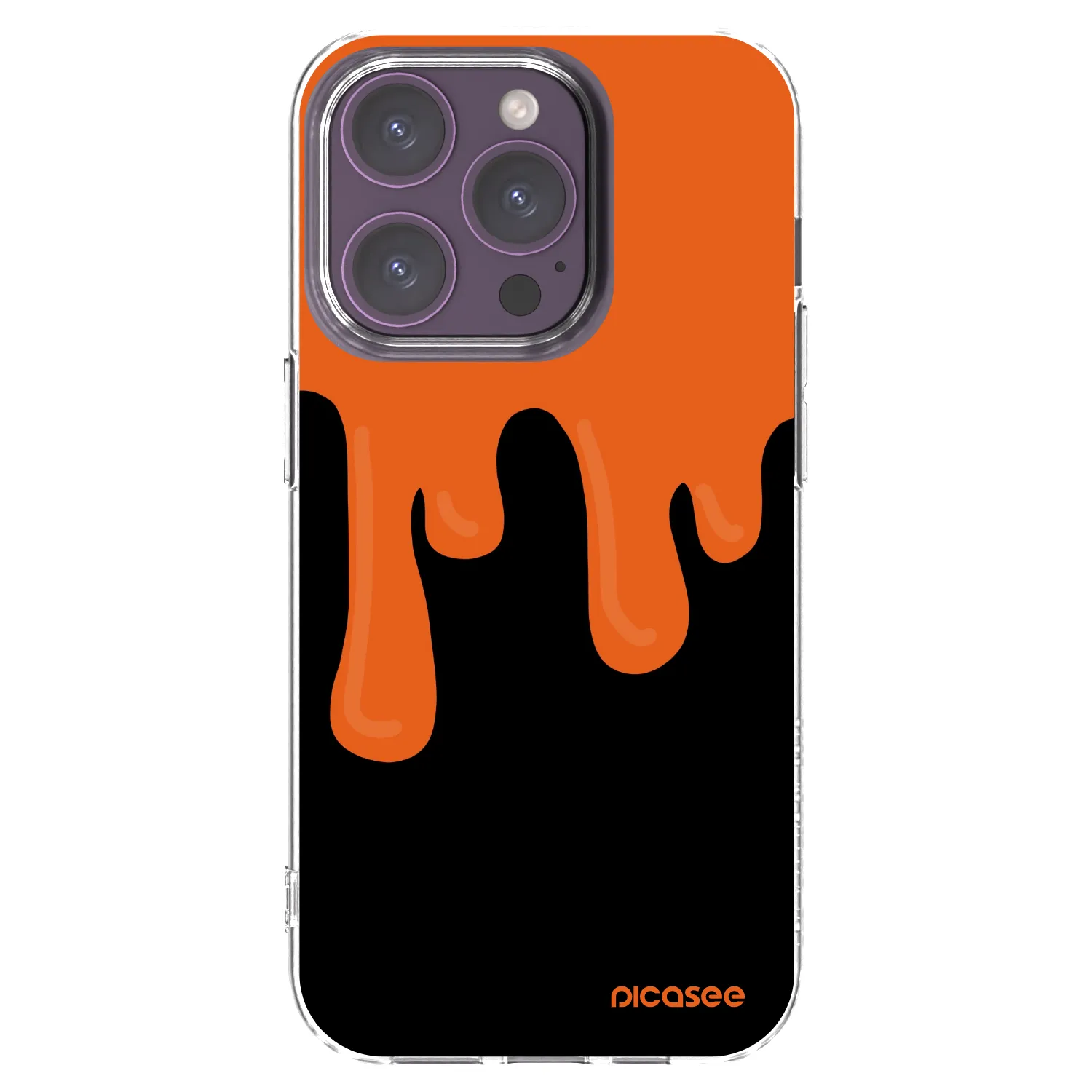 Picasee silikonski prozorni ovitek za Apple iPhone 14 Pro - Orange spooky