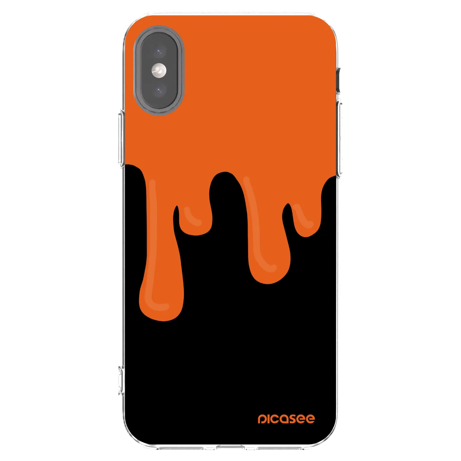 Picasee silikonski prozorni ovitek za Apple iPhone X/XS - Orange spooky