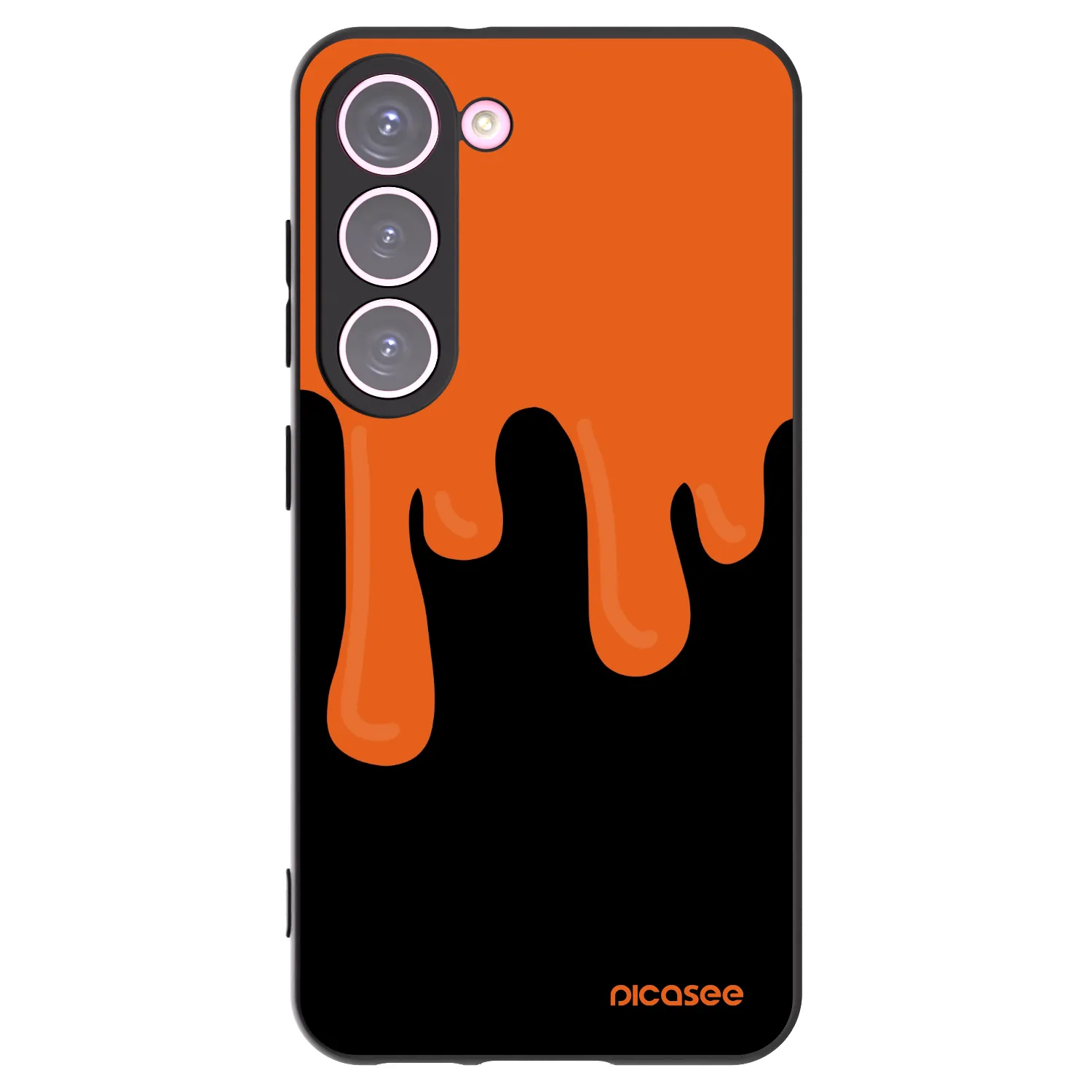 Picasee silikonski črni ovitek za Samsung Galaxy S23 5G - Orange spooky