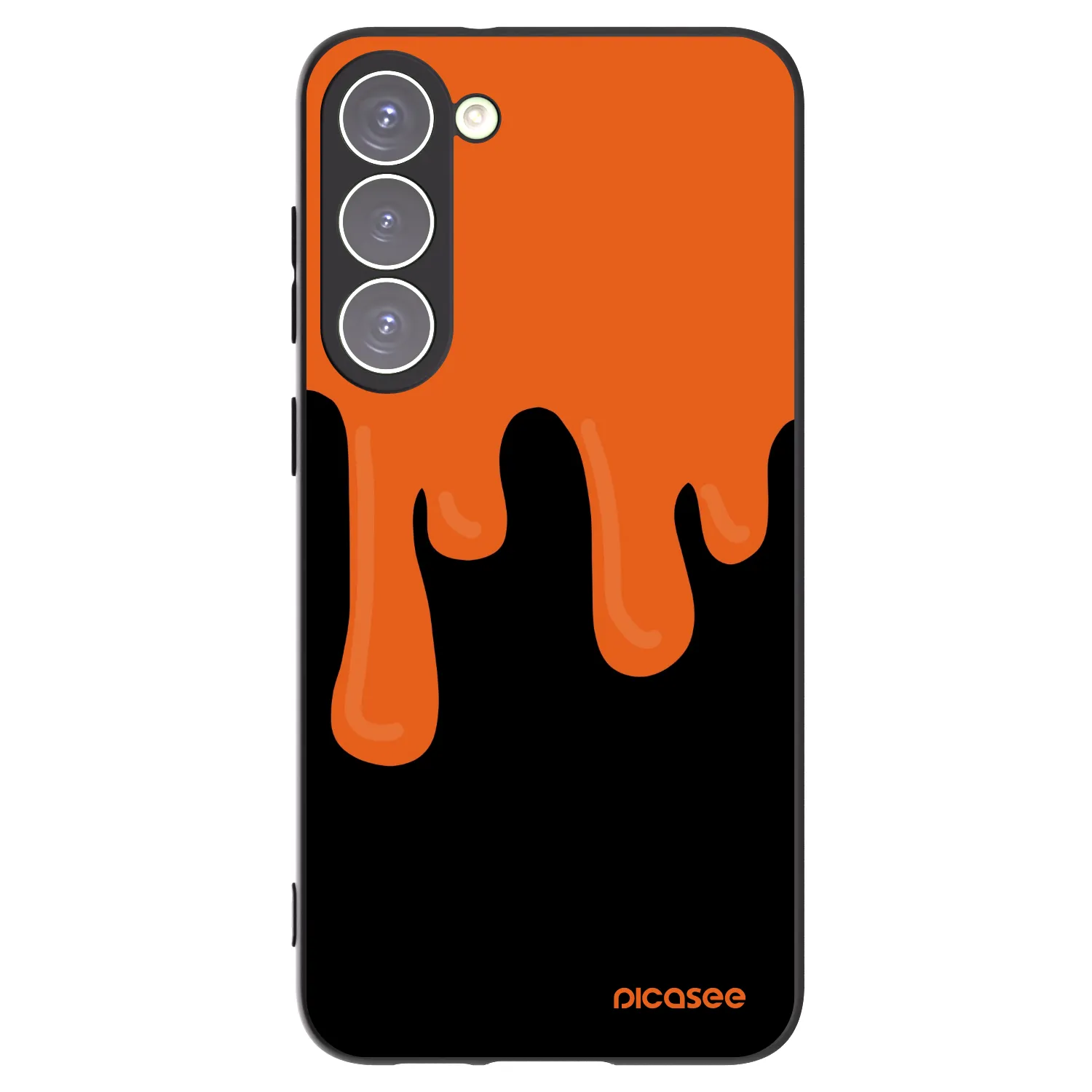 Picasee silikonski črni ovitek za Samsung Galaxy S23+ 5G - Orange spooky