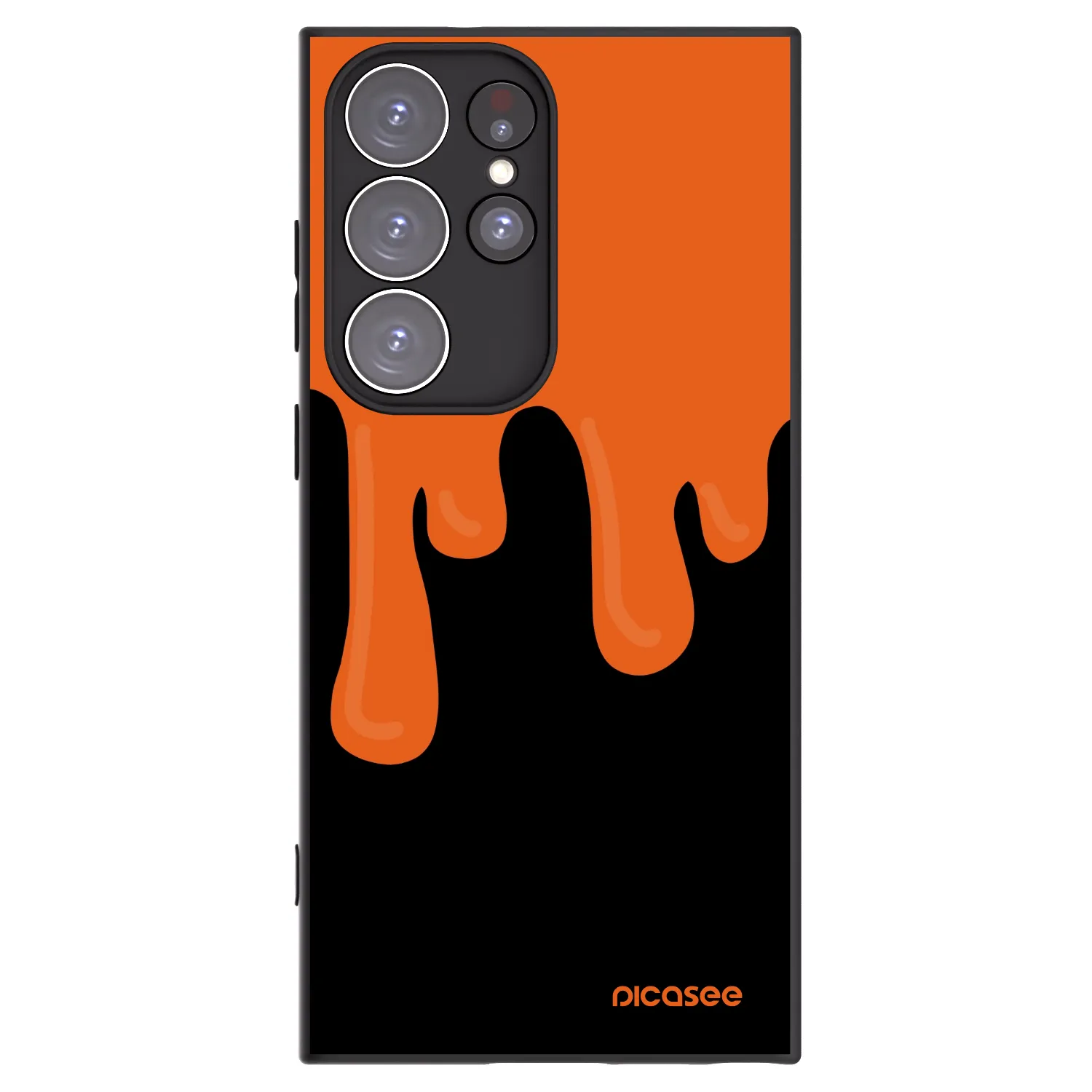 Picasee silikonski črni ovitek za Samsung Galaxy S23 Ultra 5G - Orange spooky