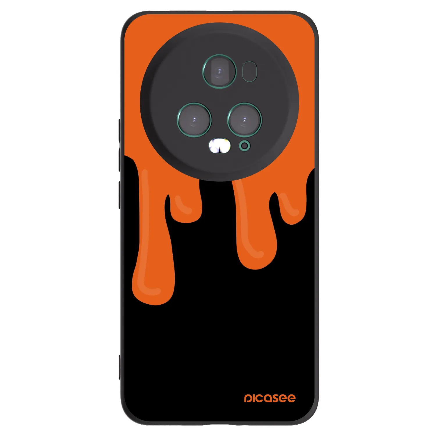 Picasee silikonski črni ovitek za Honor Magic5 Pro - Orange spooky