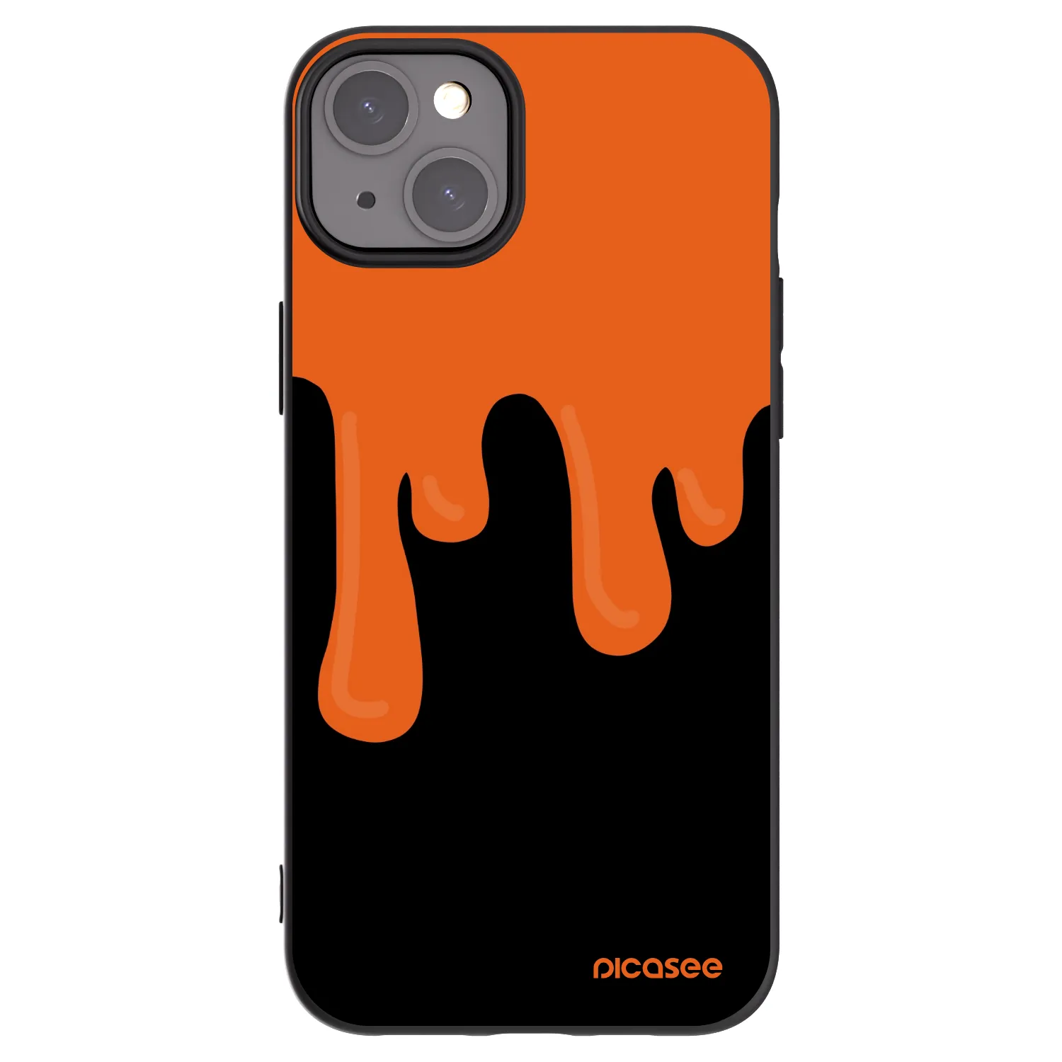 Picasee silikonski črni ovitek za Apple iPhone 15 Plus - Orange spooky