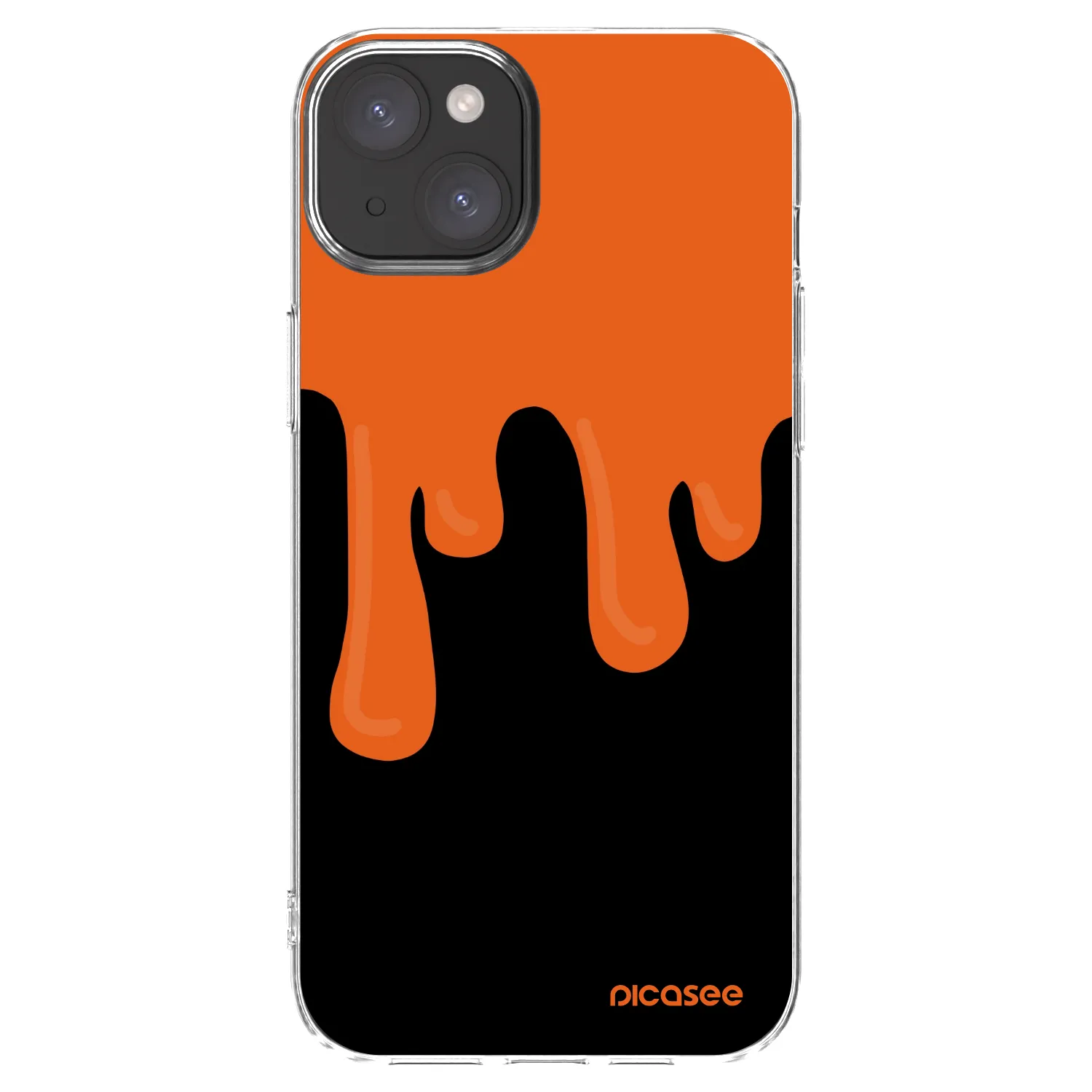 Picasee silikonski prozorni ovitek za Apple iPhone 15 Plus - Orange spooky