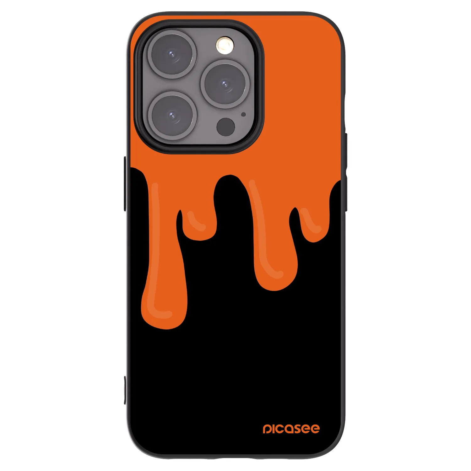 Picasee silikonski črni ovitek za Apple iPhone 15 Pro - Orange spooky