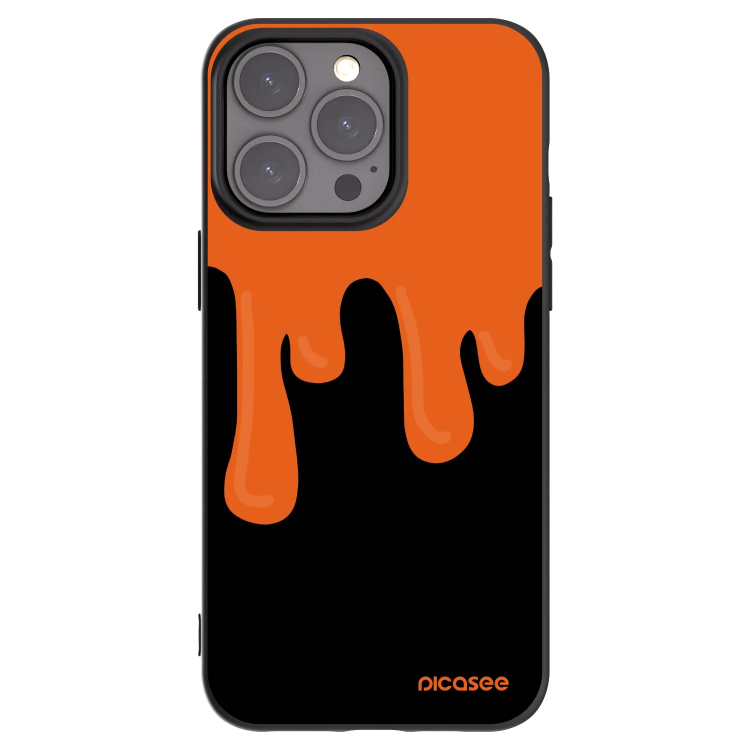 Picasee silikonski črni ovitek za Apple iPhone 15 Pro Max - Orange spooky