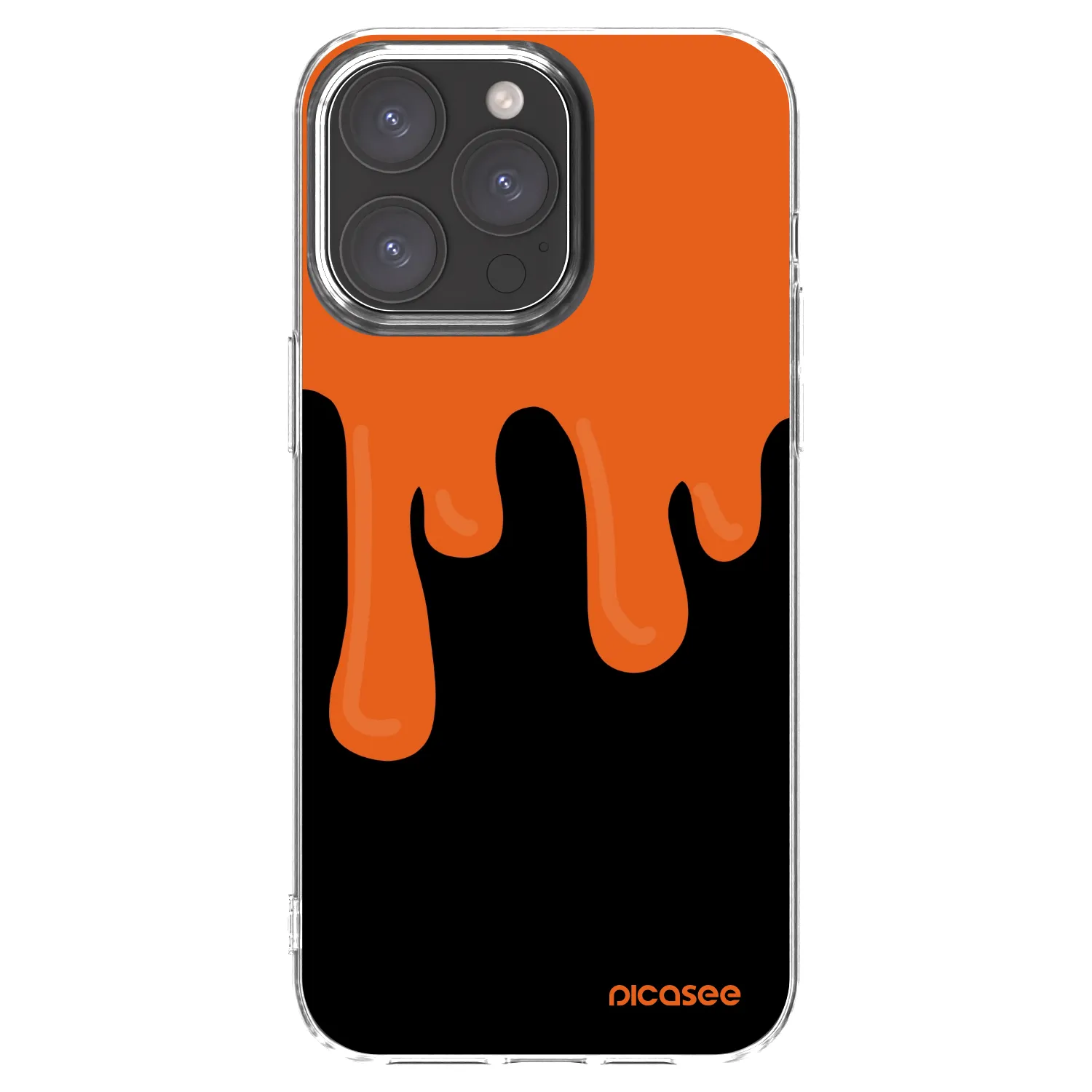 Picasee silikonski prozorni ovitek za Apple iPhone 15 Pro Max - Orange spooky