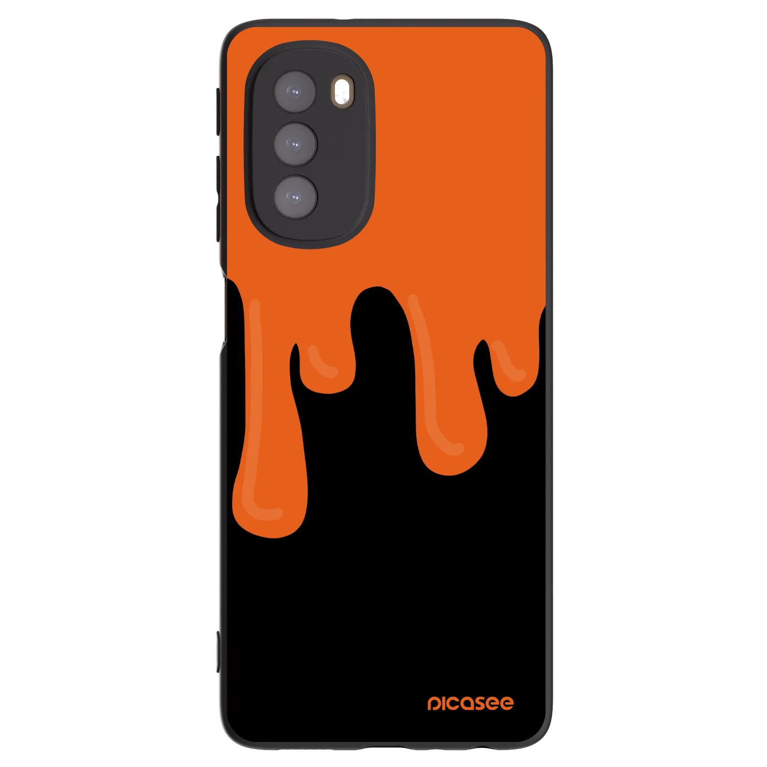 Picasee silikonski črni ovitek za Motorola Moto G51 - Orange spooky