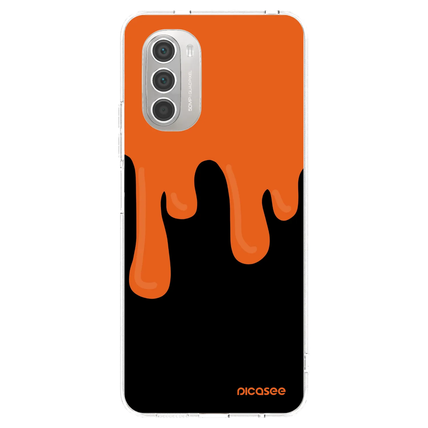 Picasee silikonski prozorni ovitek za Motorola Moto G51 - Orange spooky