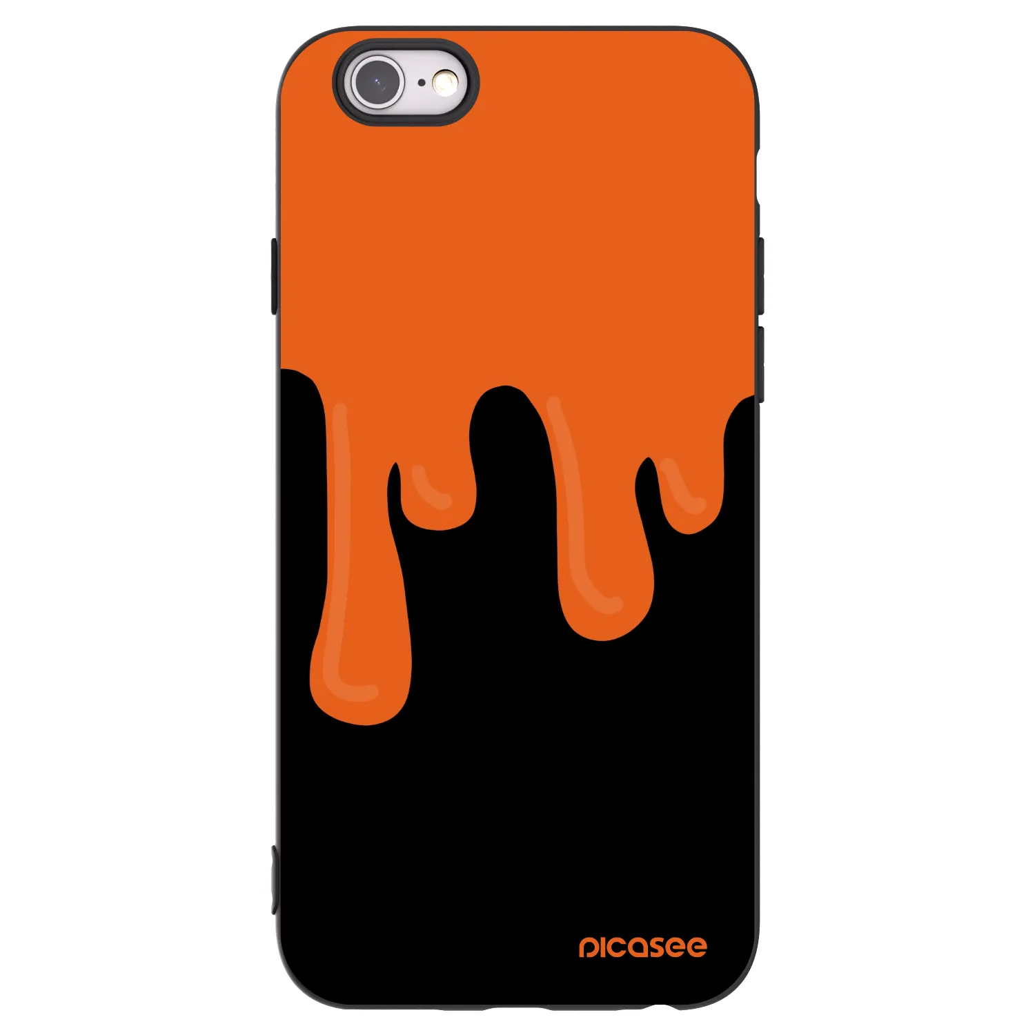 Picasee silikonski črni ovitek za Apple iPhone 6/6S - Orange spooky