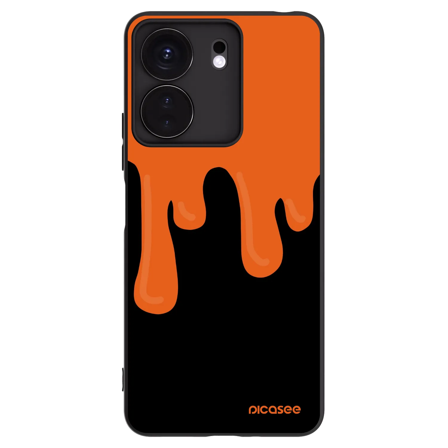 Picasee silikonski črni ovitek za Xiaomi Redmi 13C 4G - Orange spooky